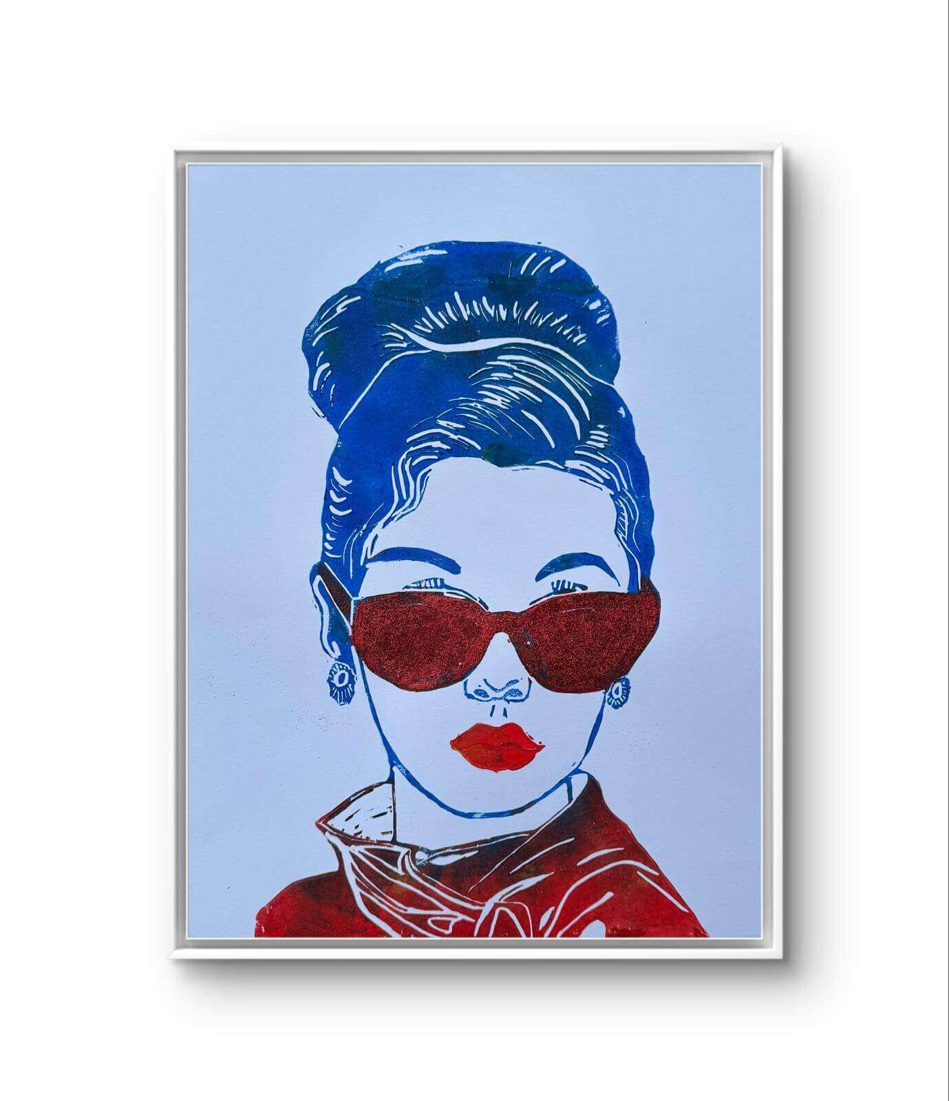 THE COOL GIRL 02 Linolschnitt - Sybille Stein 3