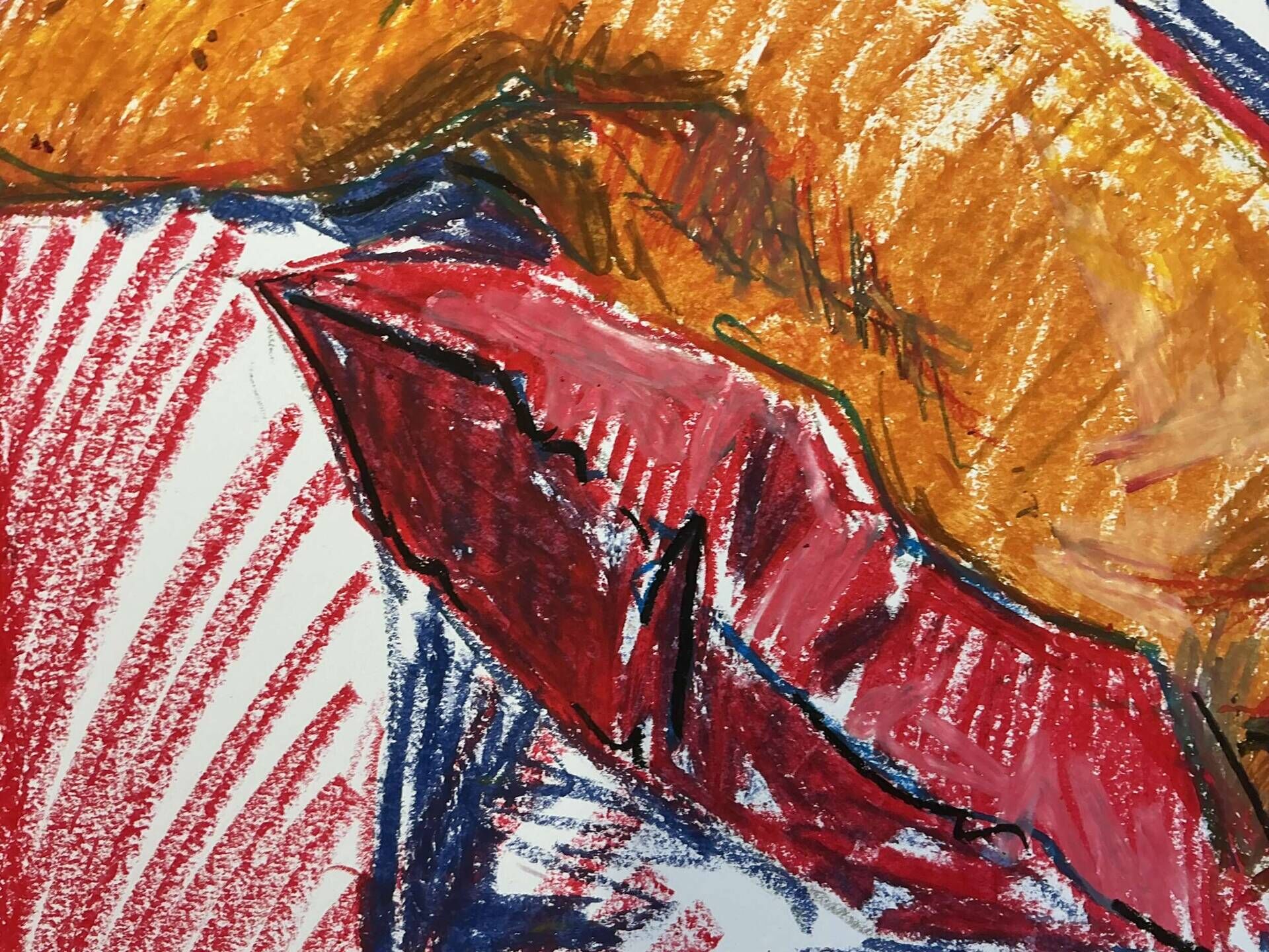 Akt mit rotem Kissen - Christine Knüttel 3