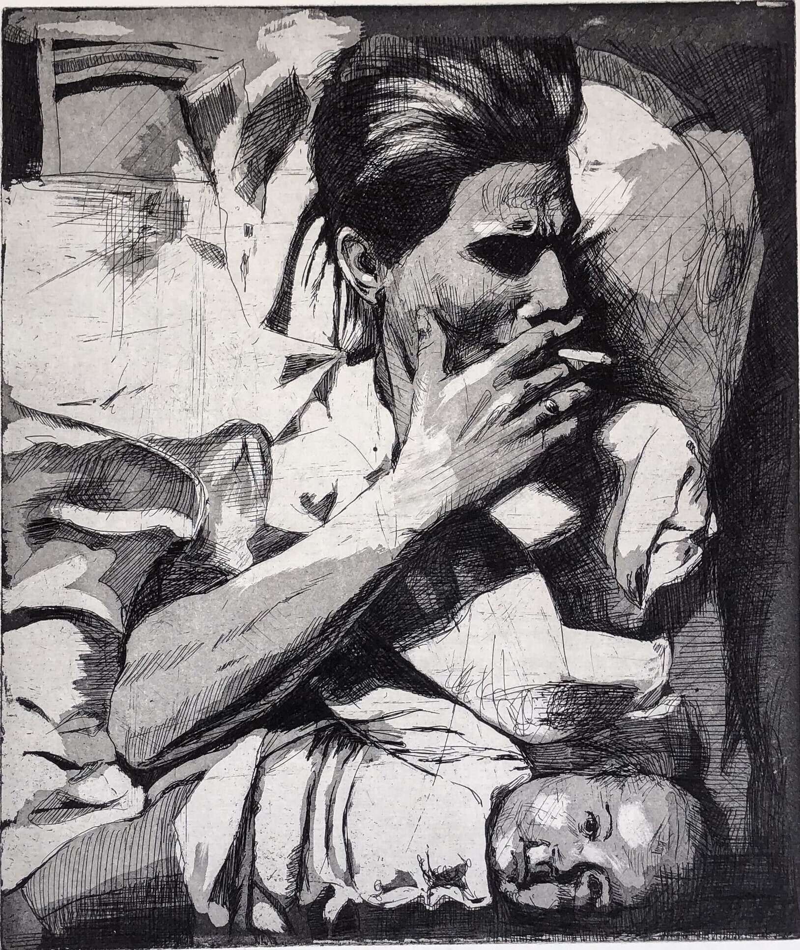 ohne Titel (Zigarette und Kind) - Julius Fischer 1