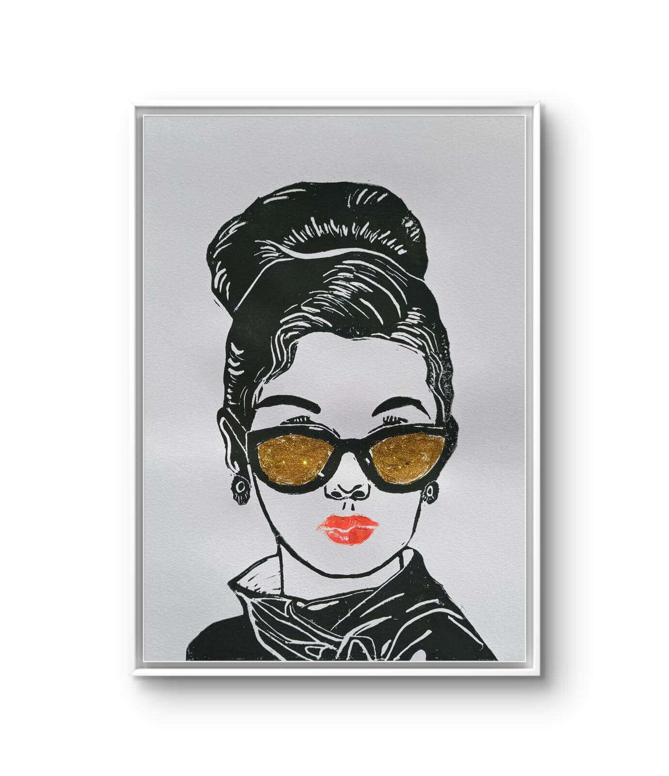 THE COOL GIRL 03 Linolschnitt - Sybille Stein 3