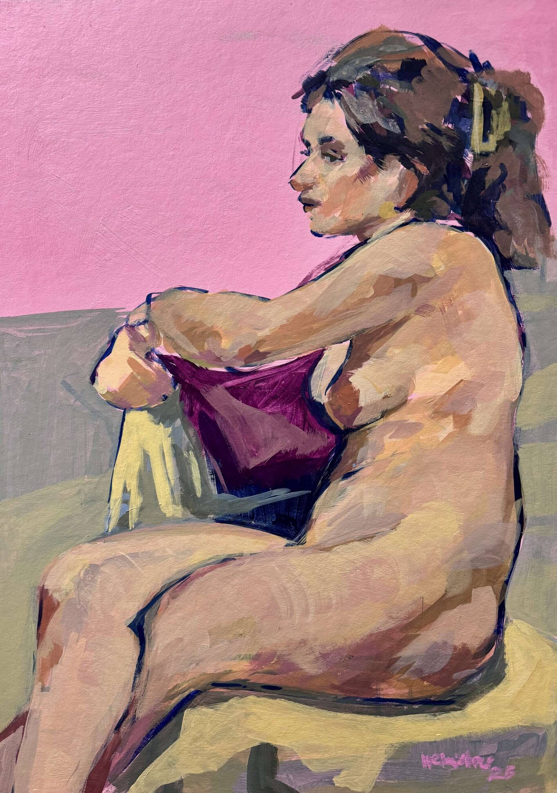 Akt mit grünem Sessel - Daniel Heimgärtner 1