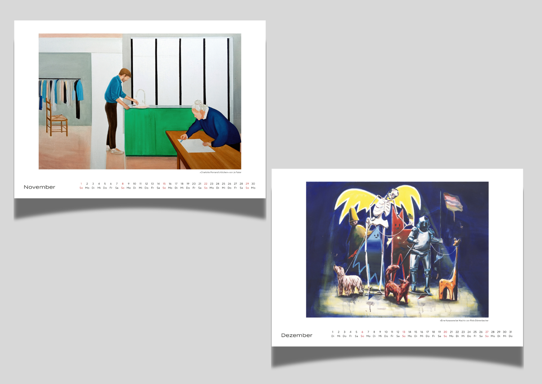 Kunstkalender 2026 A3 / A4 Querformat 