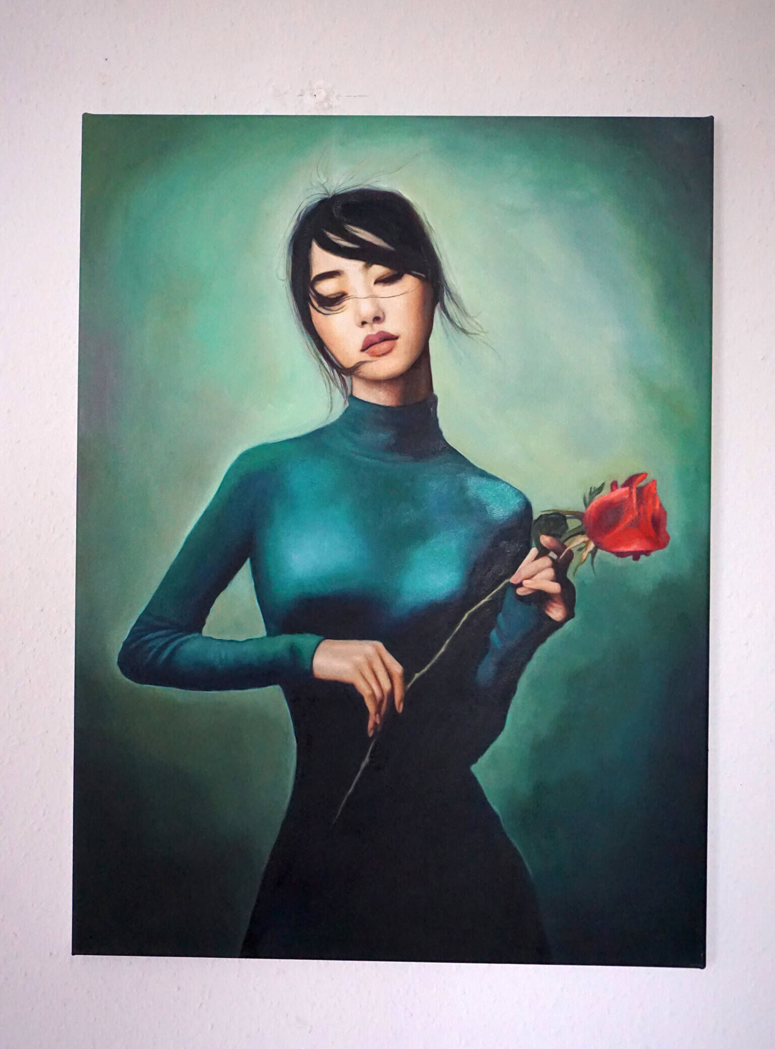 Frau mit Blume - Christian Herzig 1