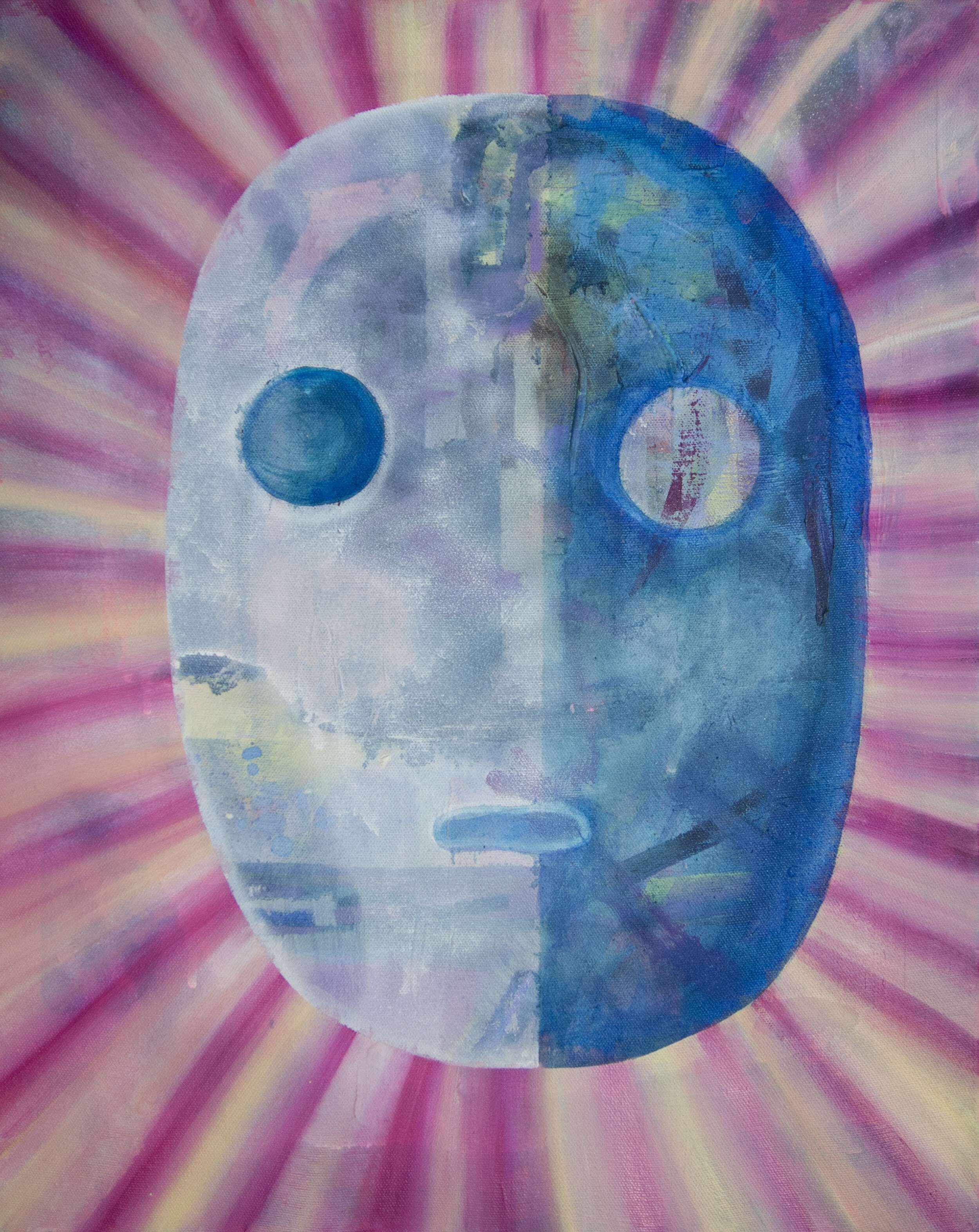 masque bleu et blanc  - Charlotte Genser 1