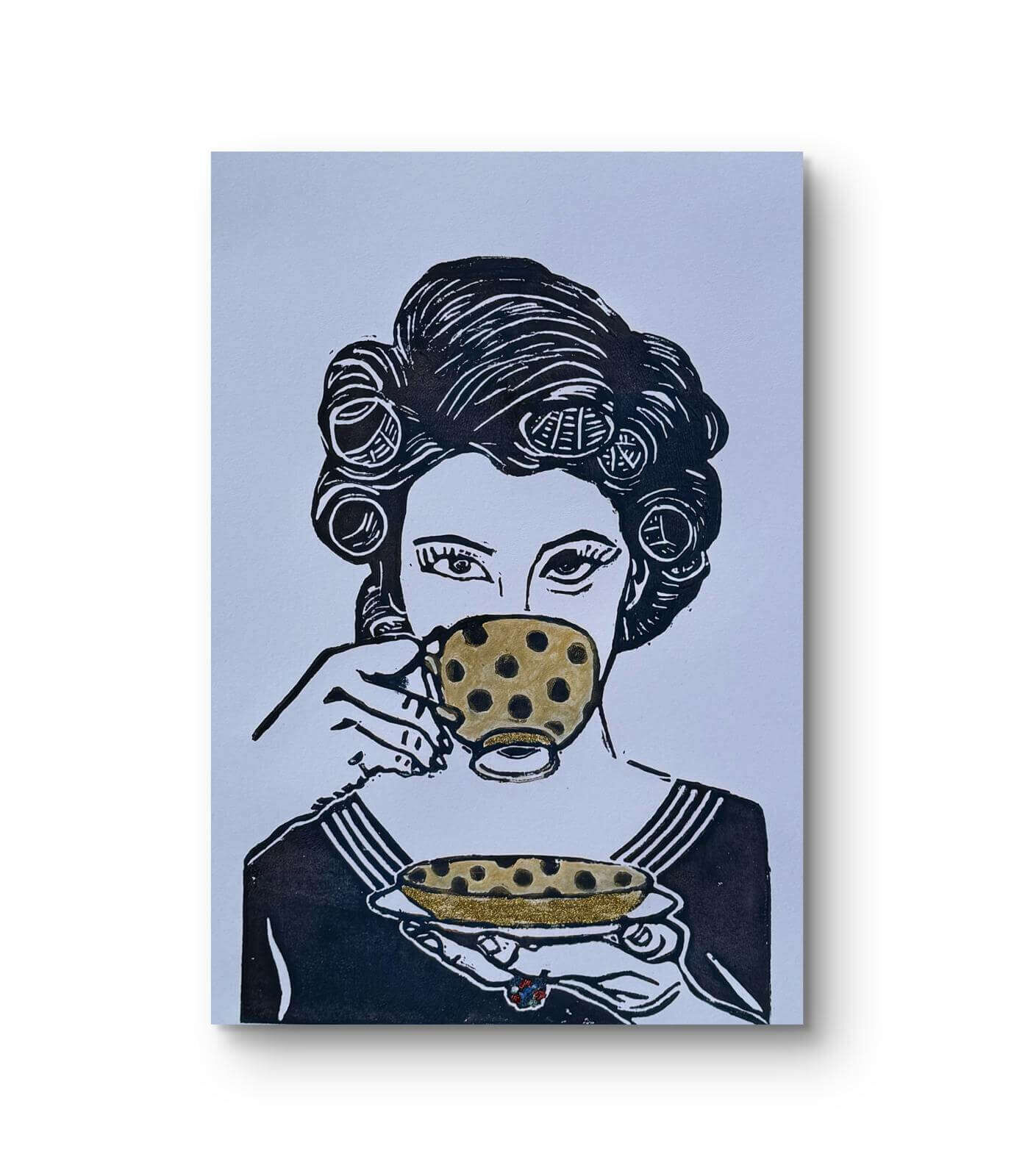 COFFETIME 03 Linolschnitt - Sybille Stein 2