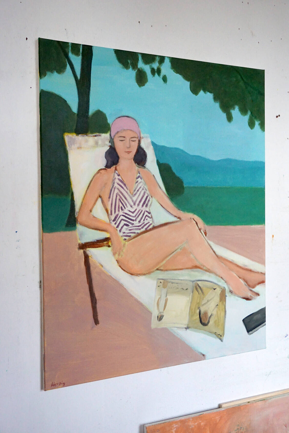 Frau auf der Sonnenliege - Christian Herzig 1
