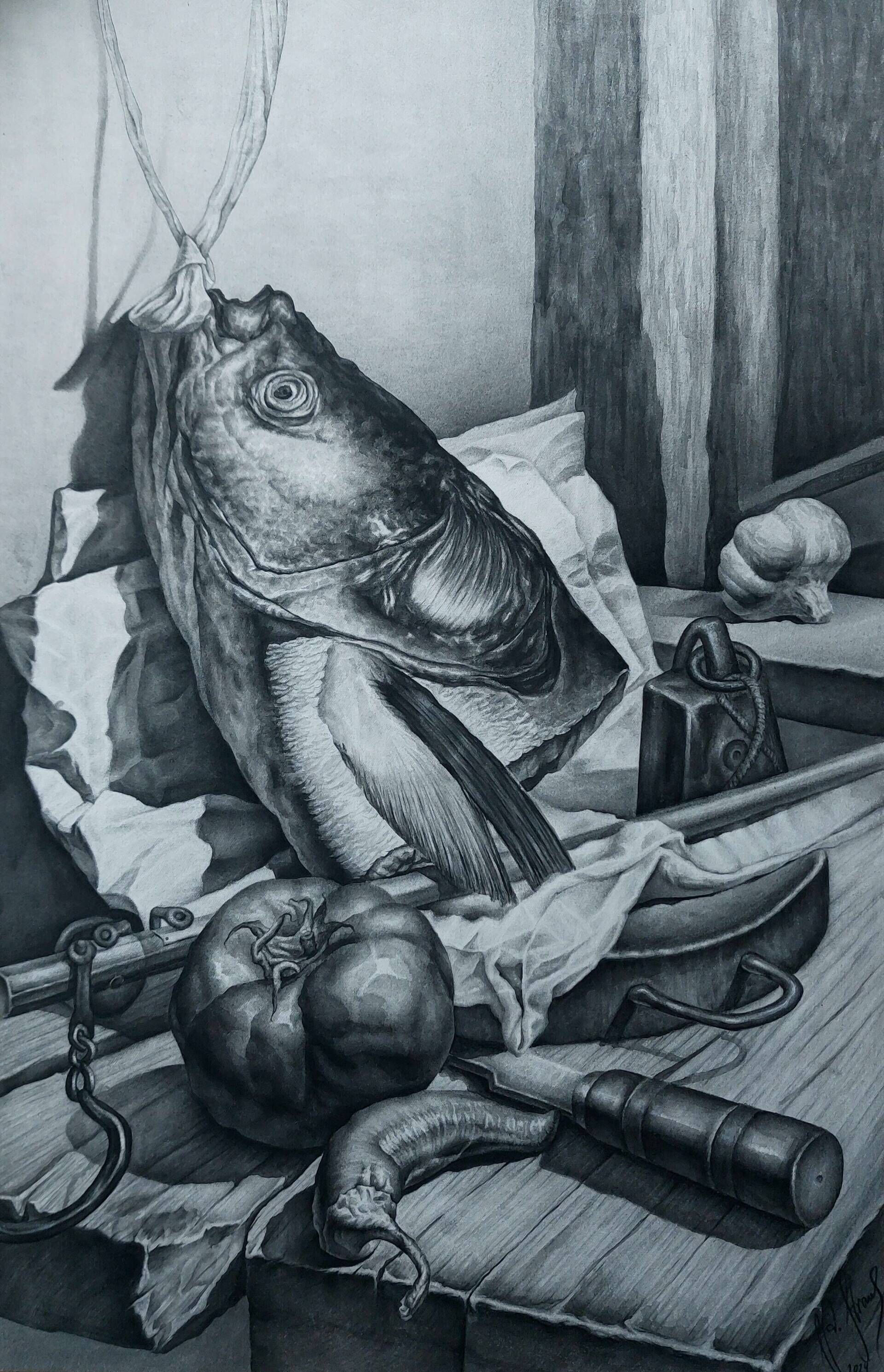 Stillleben mit Fischkopf - Alexander Straub 1