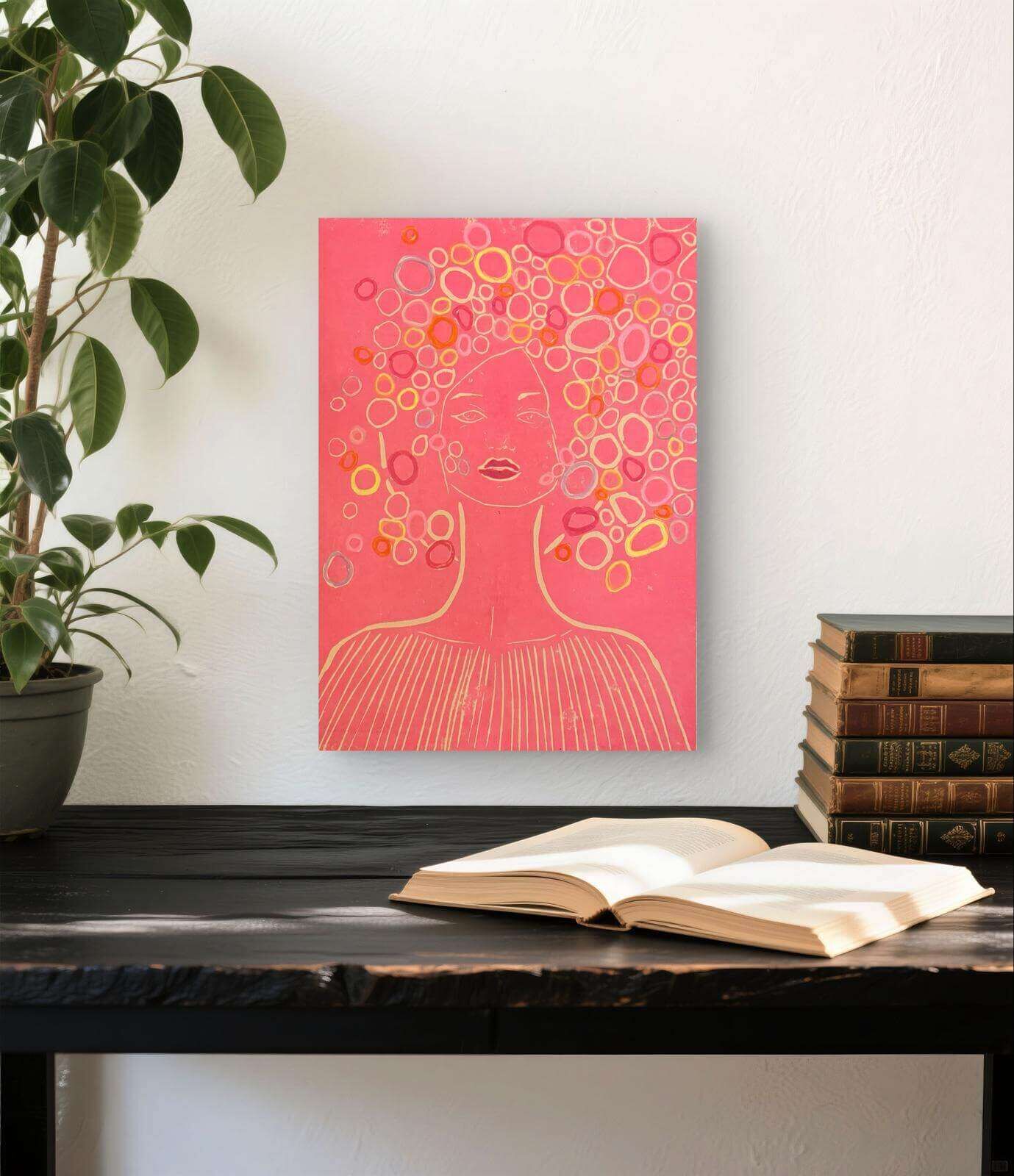 LILITH Pink Linolschnitt - Sybille Stein LILITH Pink Linolschnitt - Sybille Stein 4