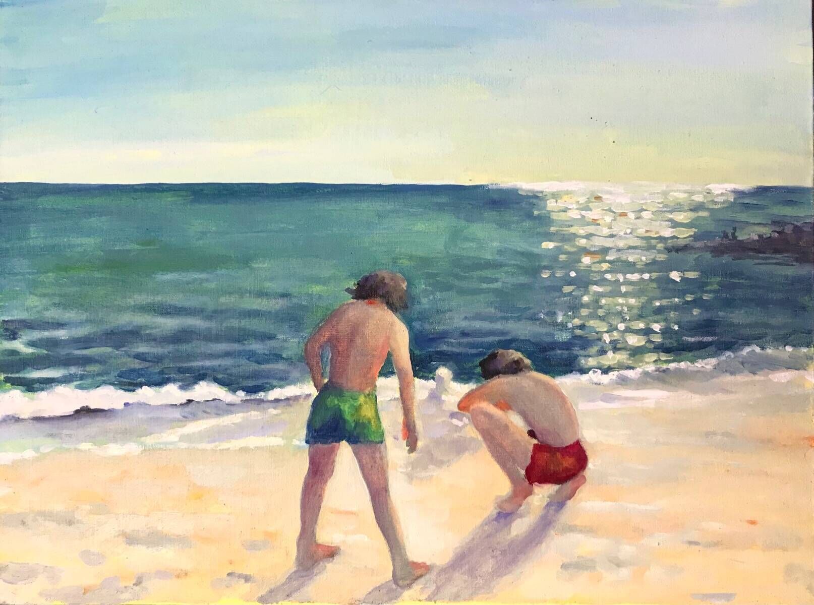 Brüder am Strand von Angoulins