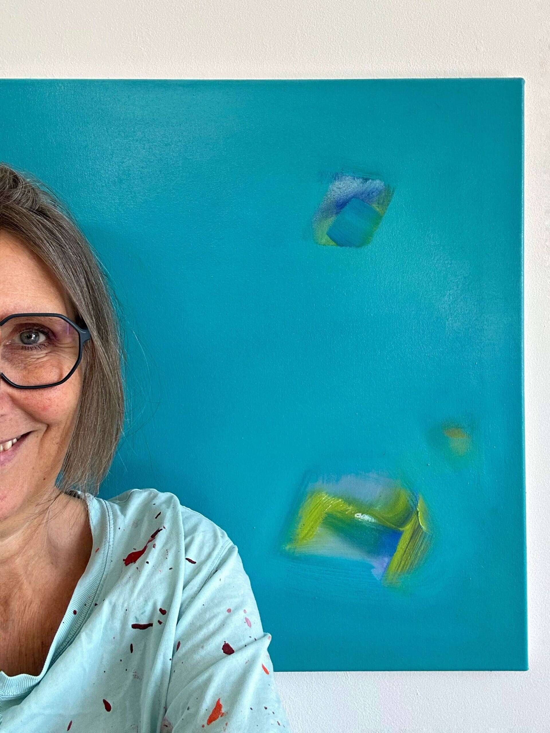 Blue with green pieces - Antje Bockeloh 2