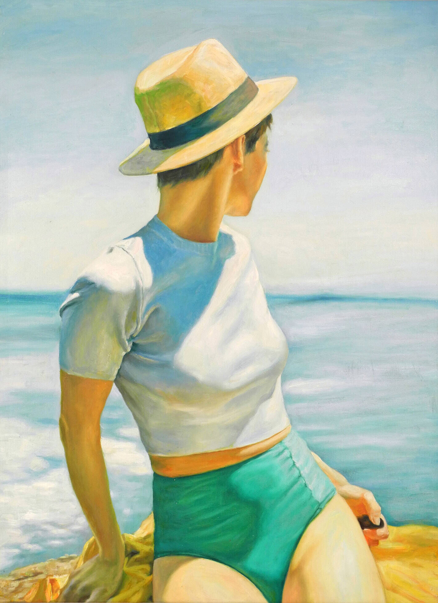 Frau am Meer mit Hut II - Christian Herzig 1