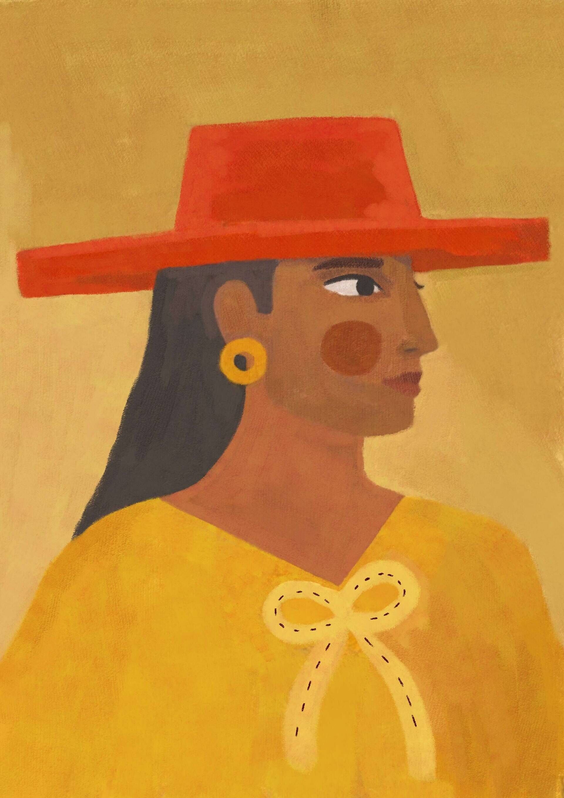 Porträt mit rotem Hut II - Ana Carmona Hernandez 1