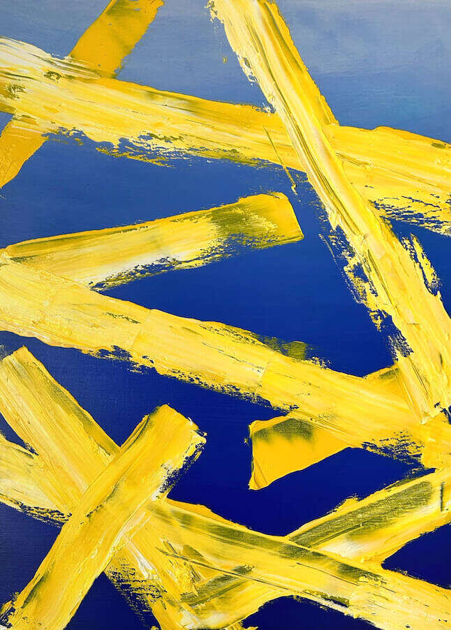 Yellow and Blue Abstract  - Leonel Perez 1