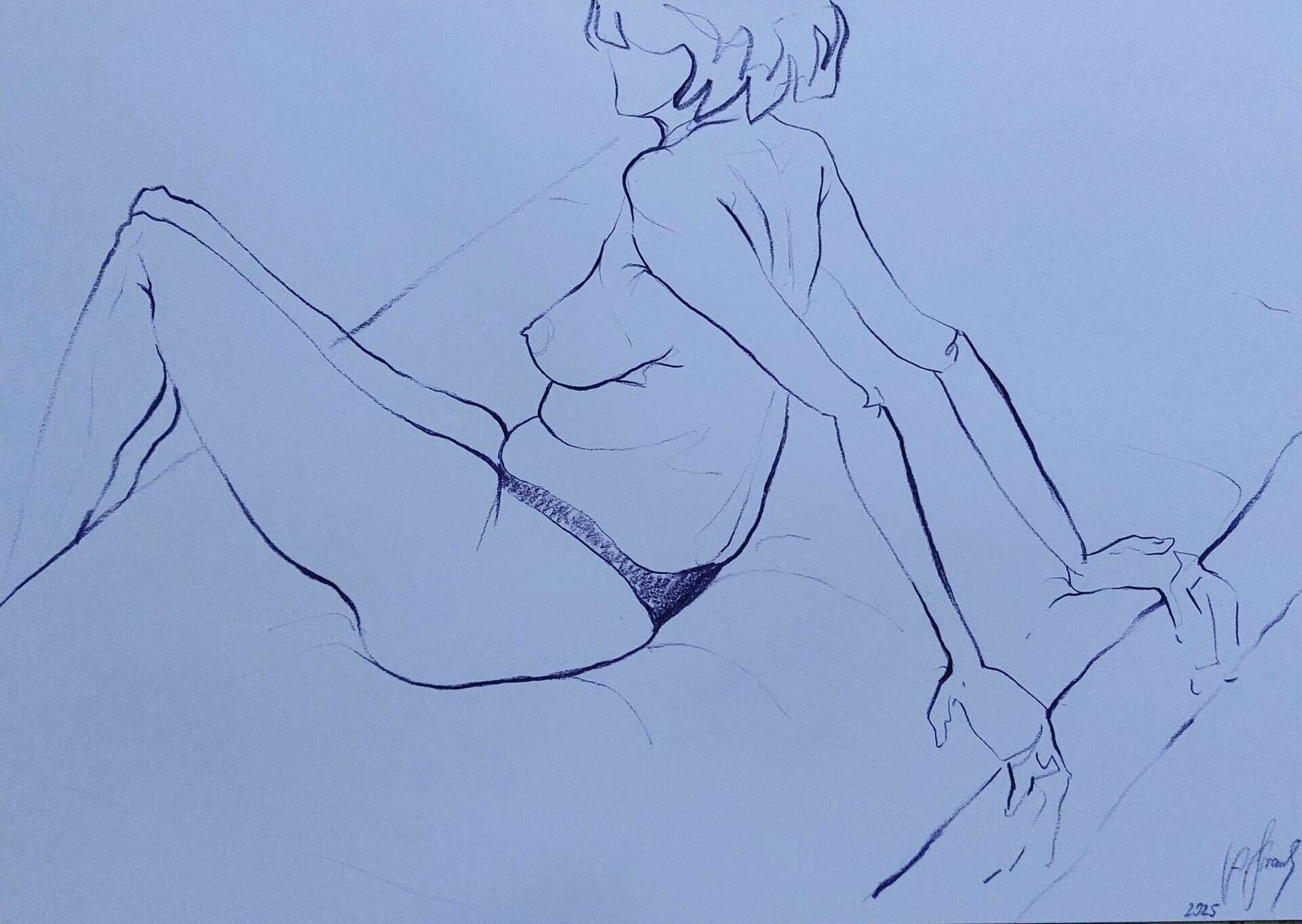 Frauenakt auf Matratze sitzend - Alexander Straub 1