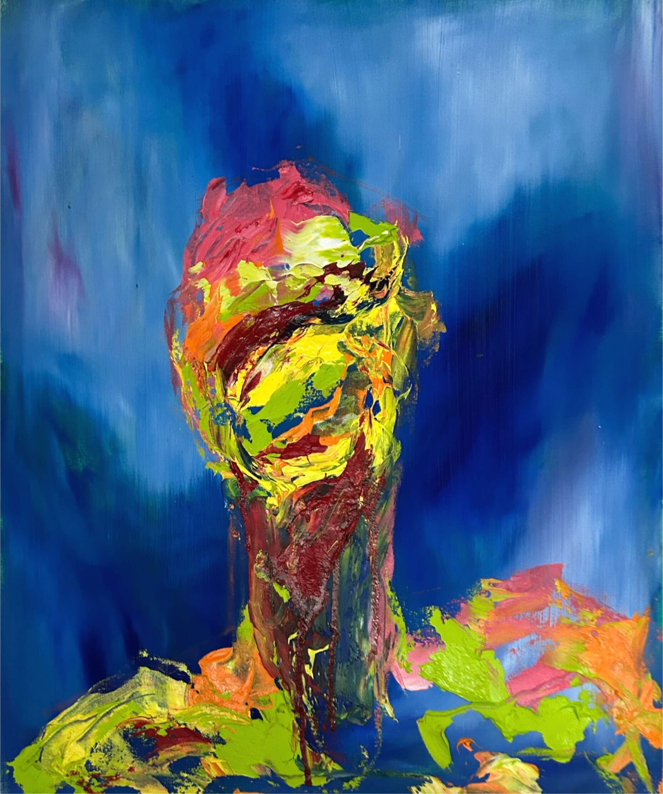 Distored Portrait behind the Sky Blue - Leonel Perez 1