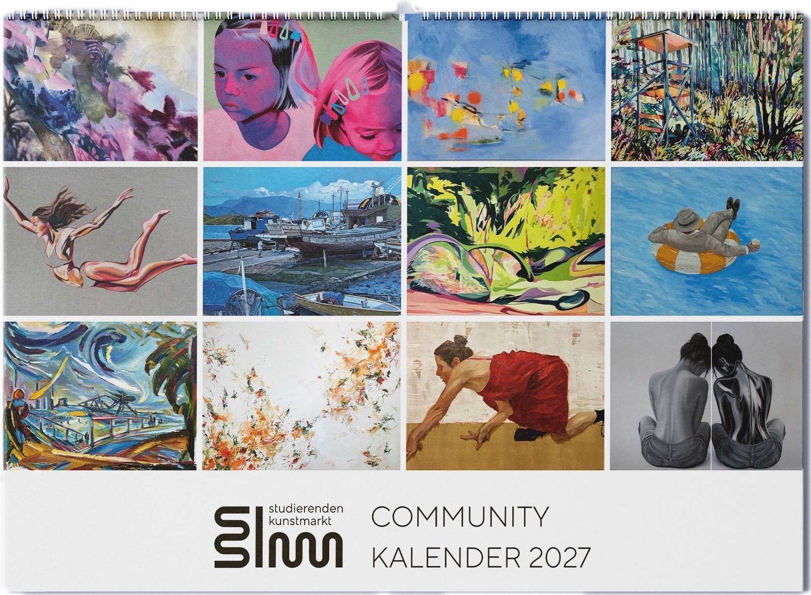 Kunstkalender 2026 A3 / A4 Querformat - Studierenden Kunstmarkt 1