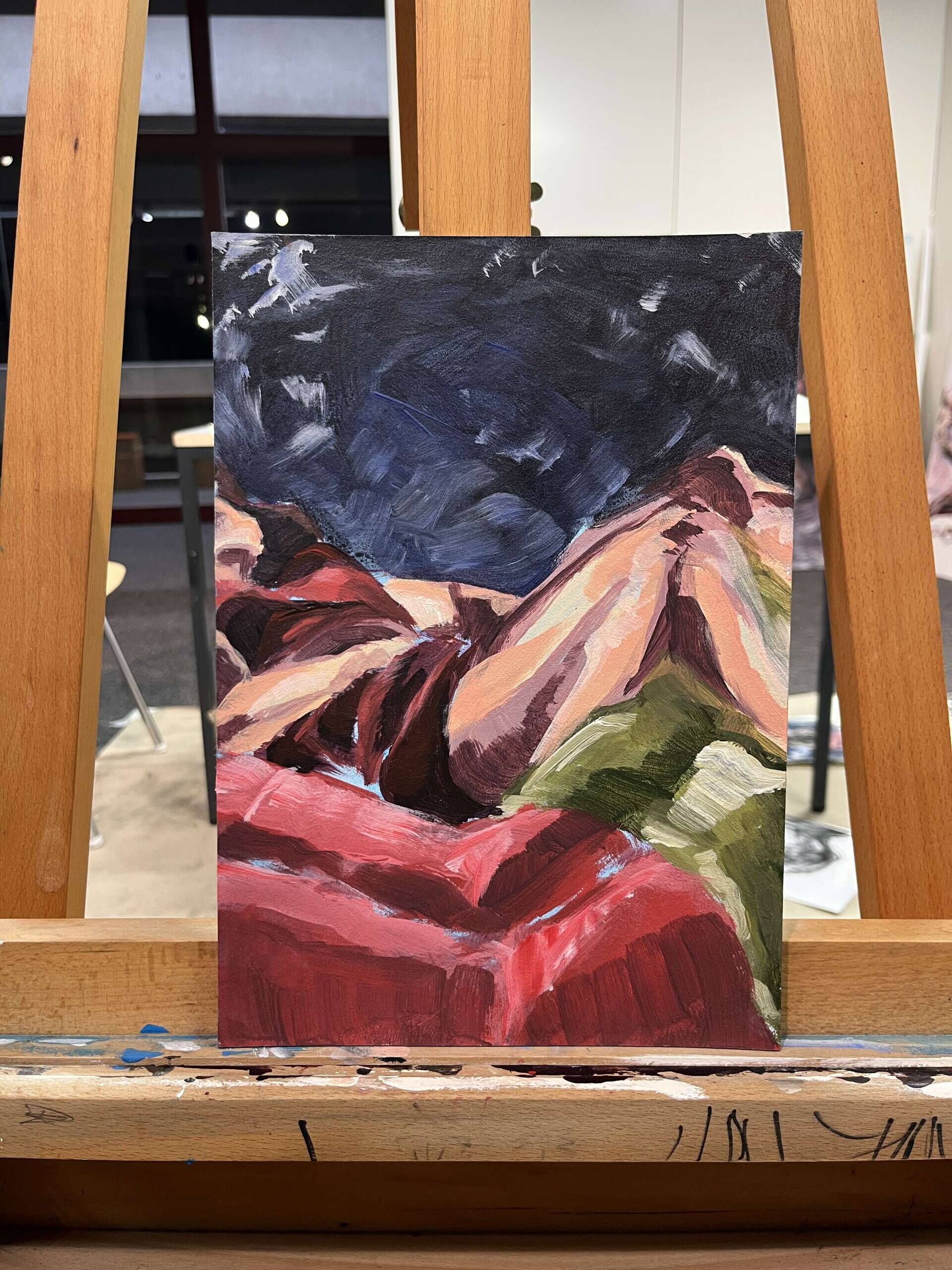 Frau auf roter Couch - Leon Tho Barwig 2