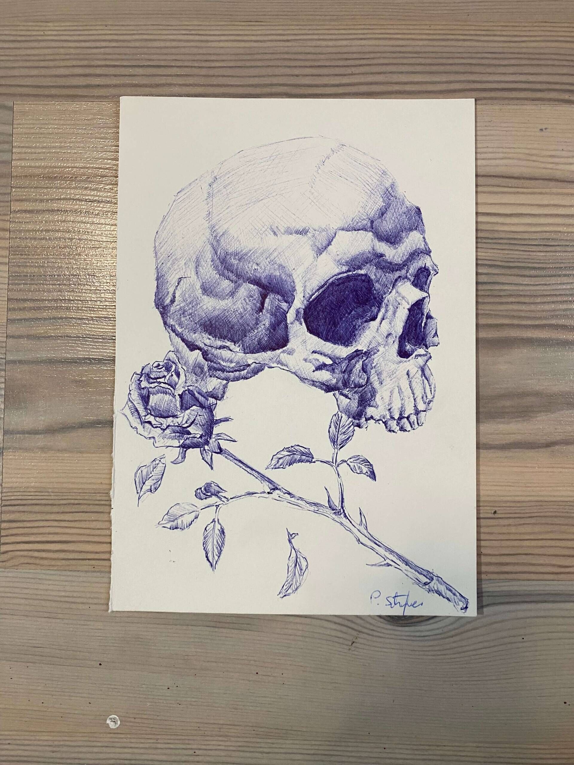 Skull with Rose - Paul Schäfer 1