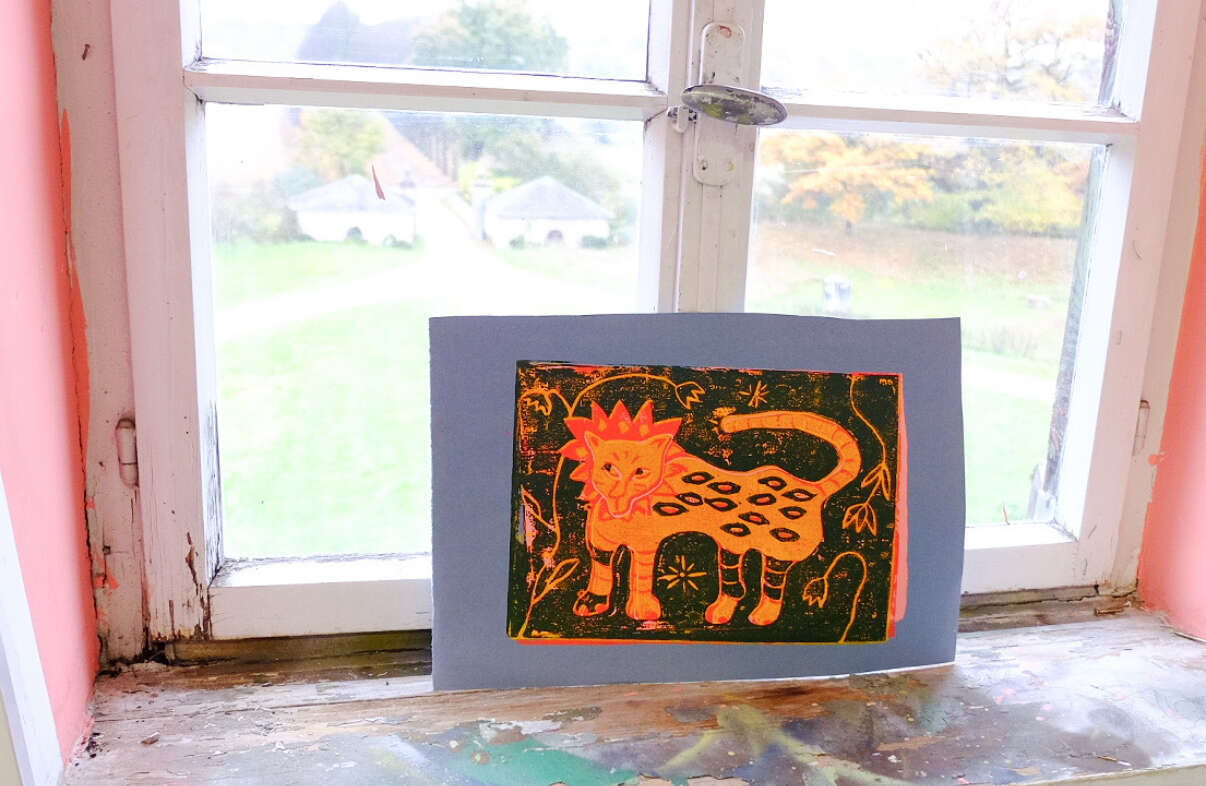 Löwe in Blumenwiese Nr. 1 - Anna Leisner 6