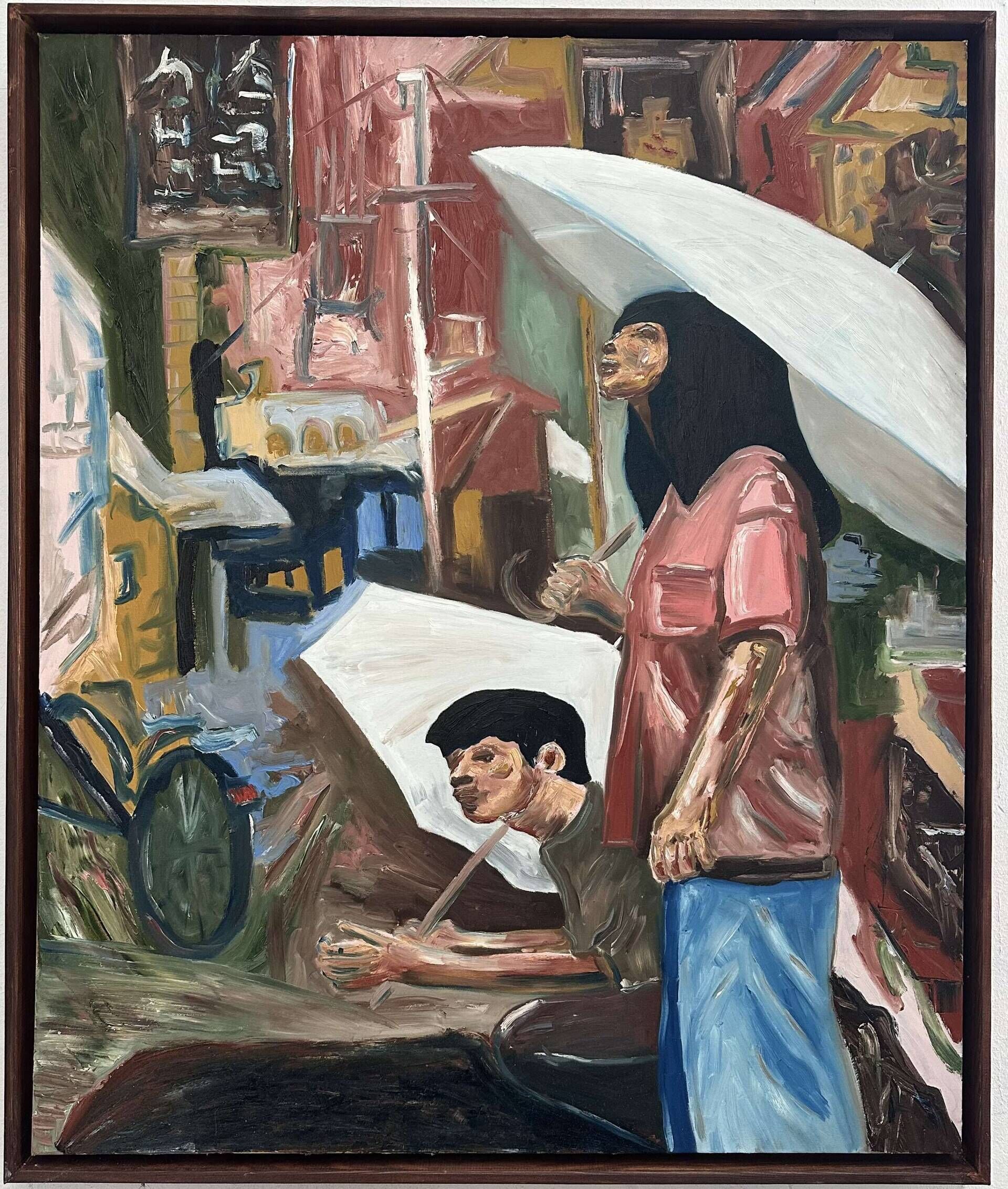 white umbrellas on the streets - Martin Collmann 1