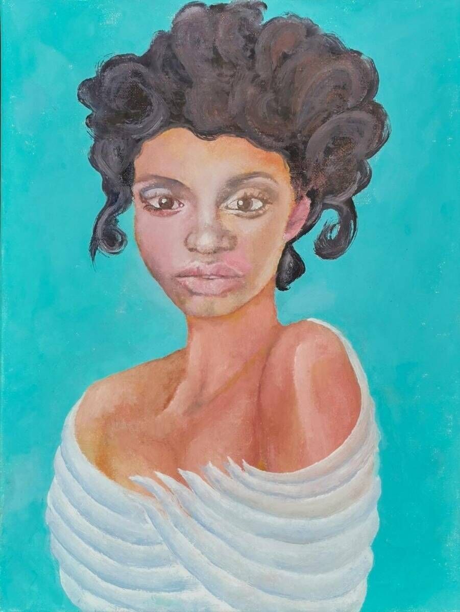 Frau mit Fügelkleid