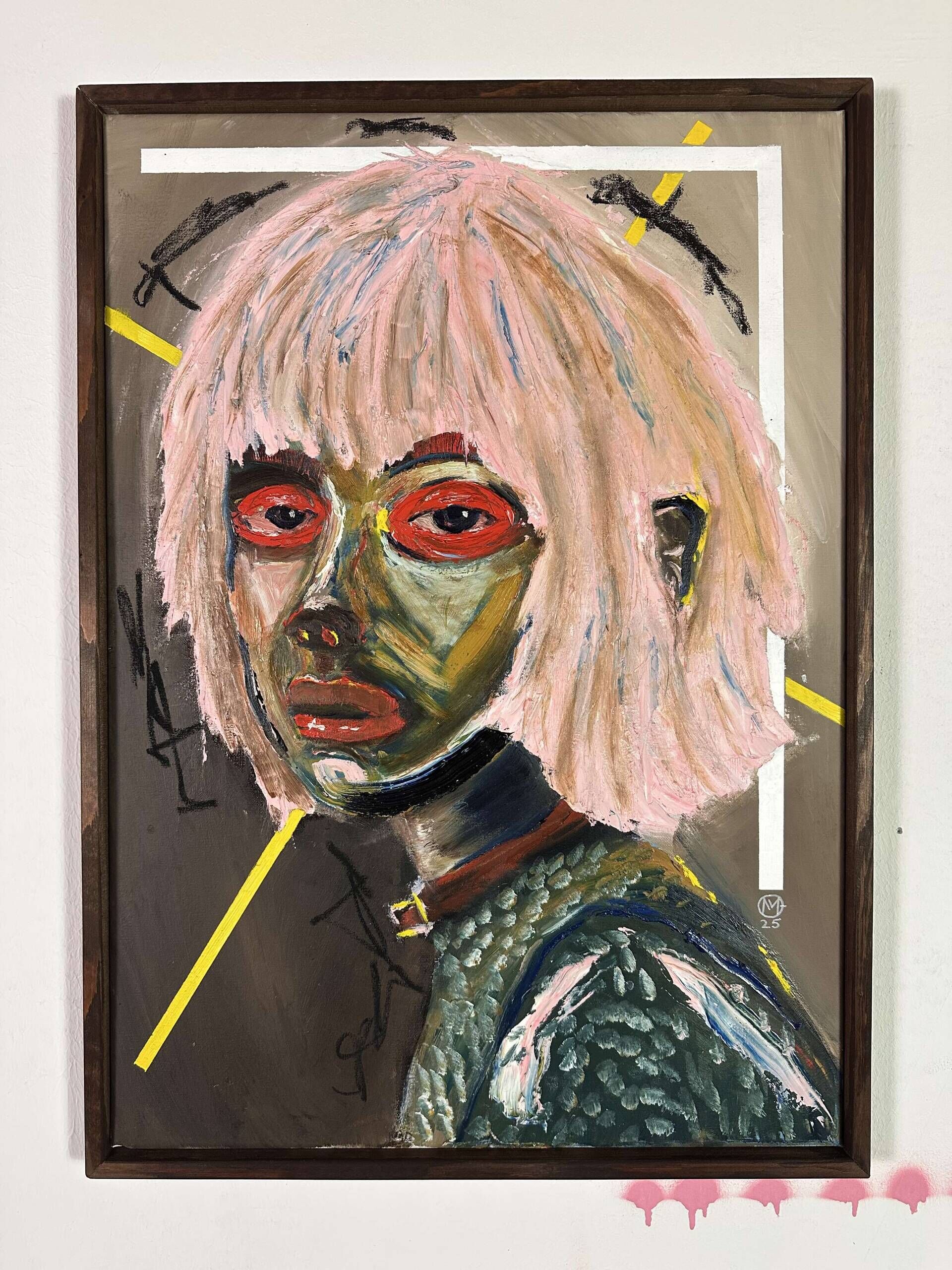 abstract portrait with white & yellow stripes - Martin Collmann 2