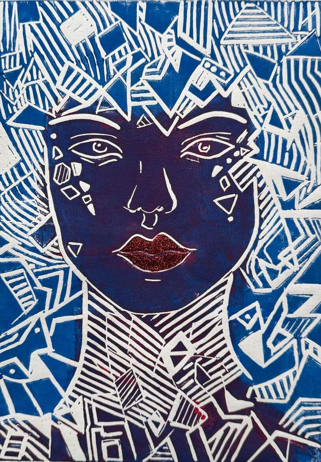 SARAH IV Linolschnitt - Sybille Stein 1