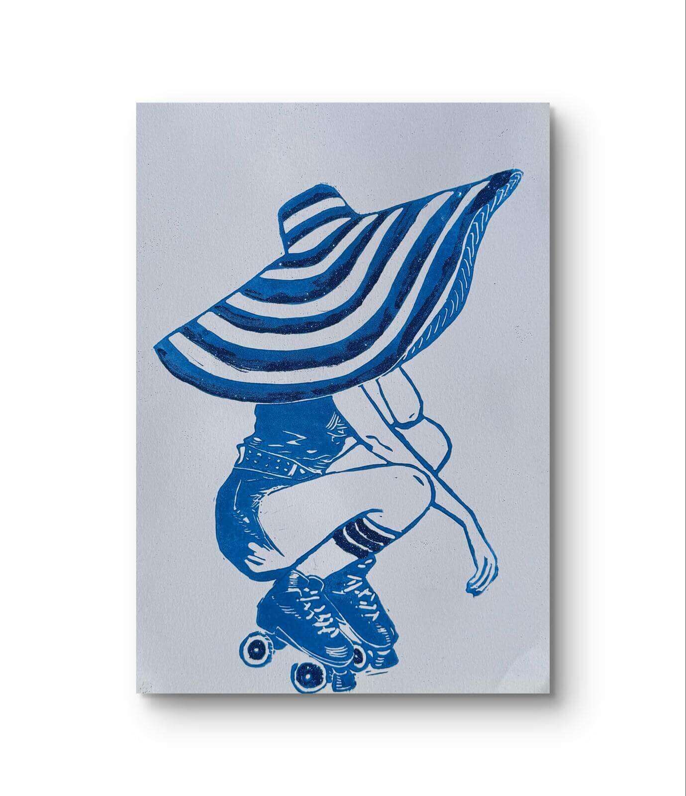 SKATERGIRL 01 Linolschnitt - Sybille Stein 2