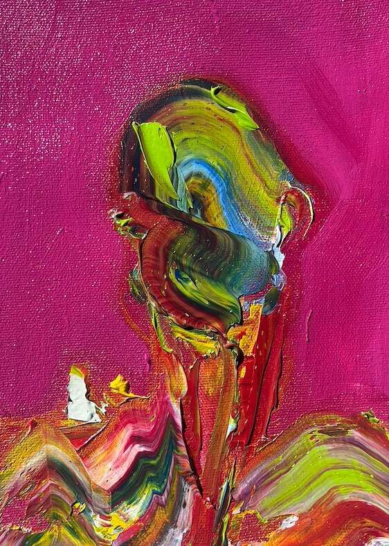 Abstraktes Portrait in Pink I - Leonel Perez 1