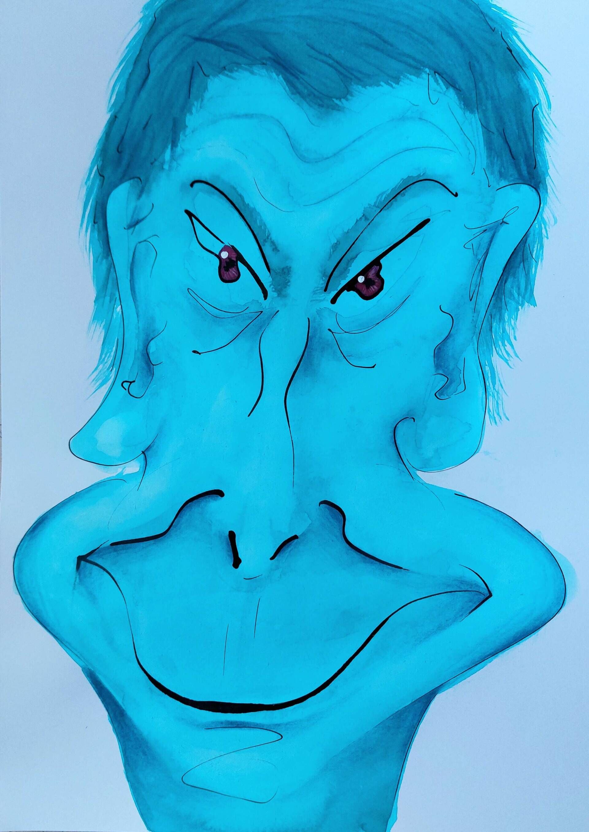 Durchdringender Blick - Karikatur eines Wesens - Alexander Straub 1