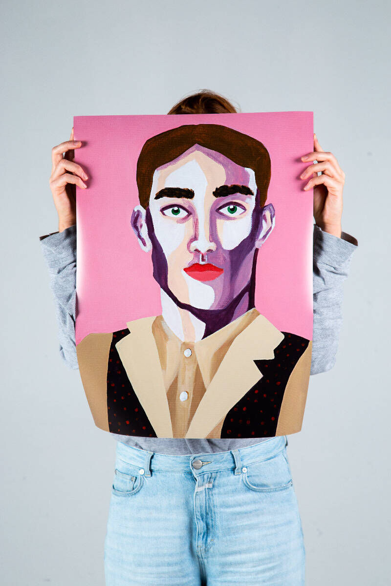 If you're single, paint yourself a handsome guy - Fine Art Print