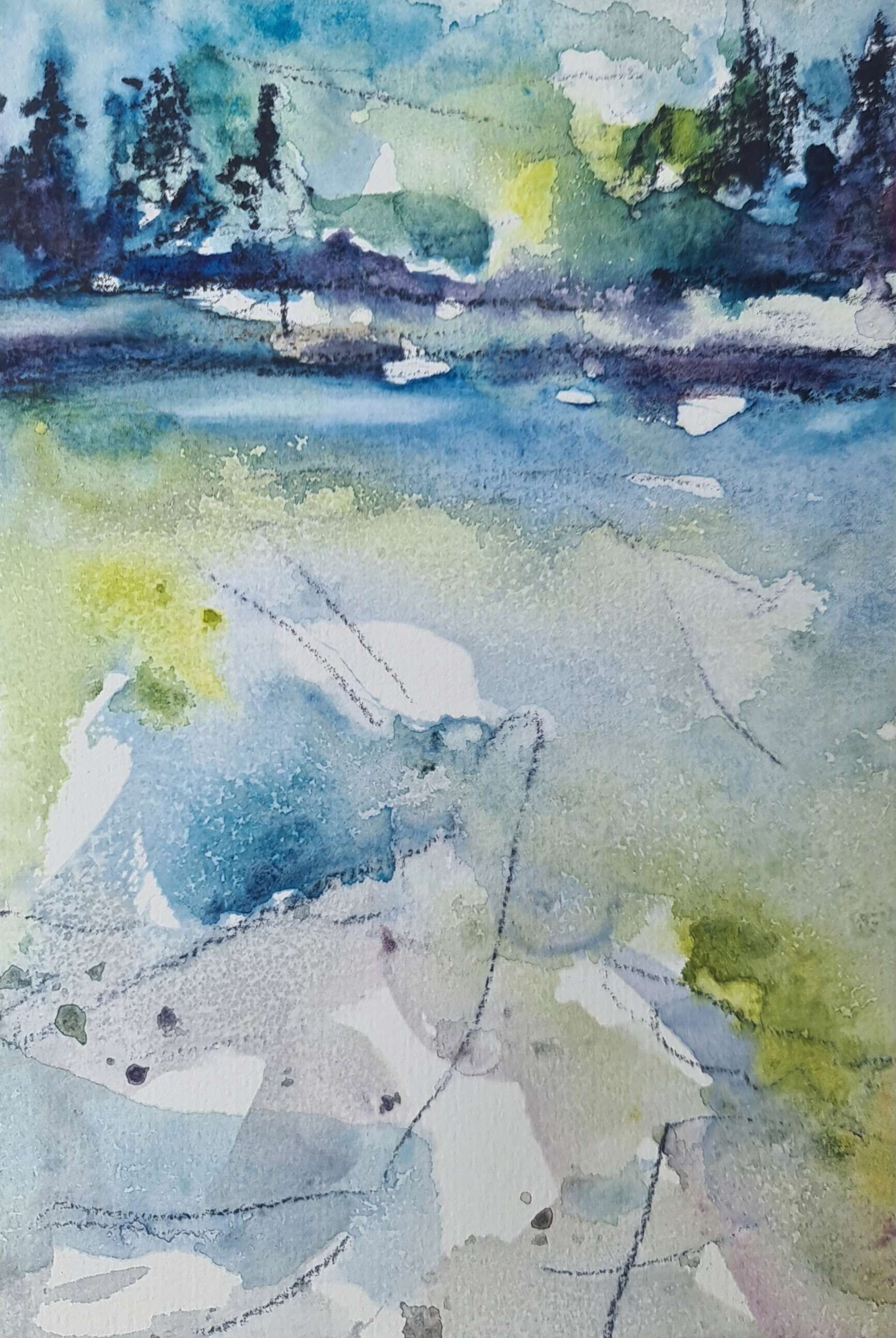 Aquarell am See 6 - Annegret Mainz 1