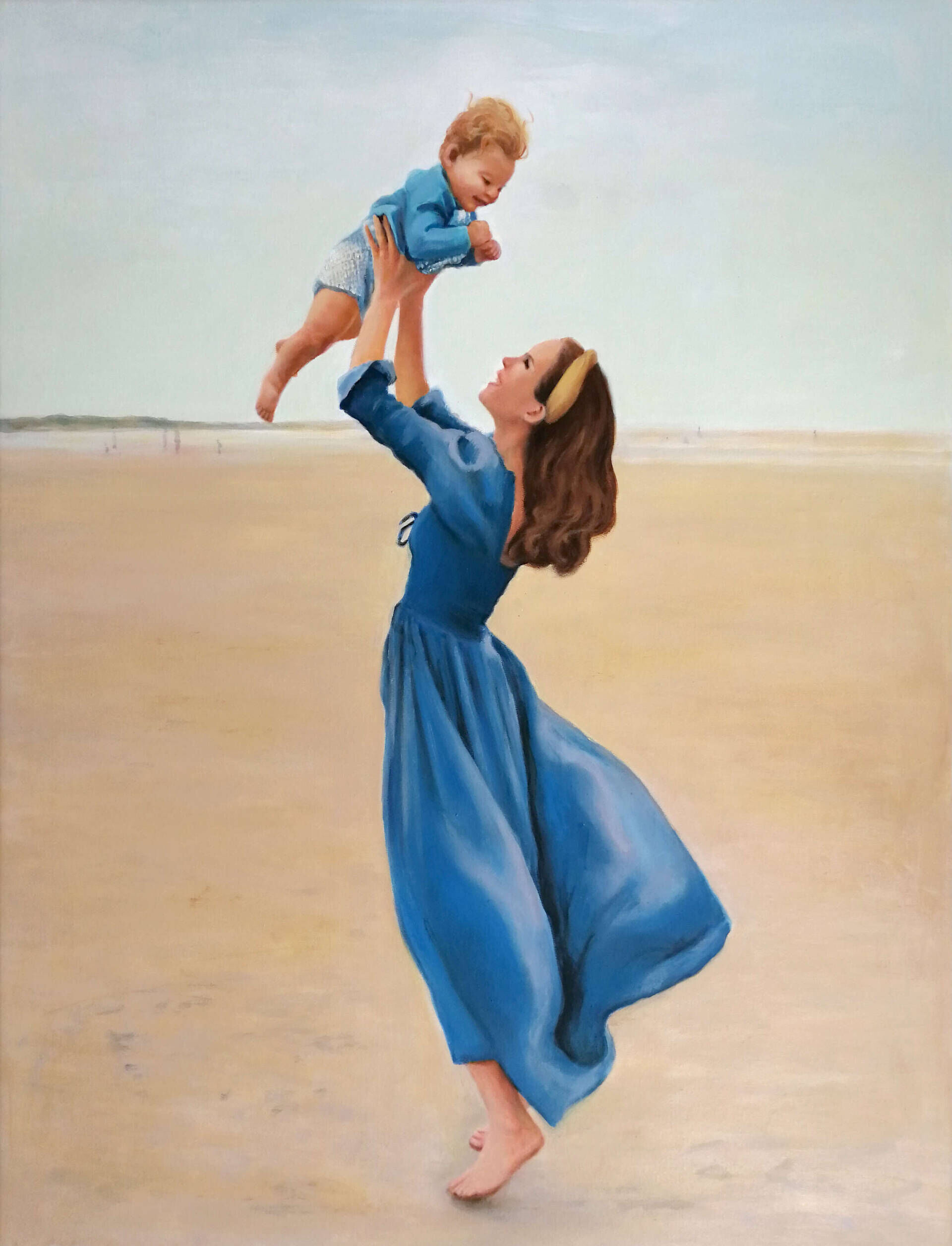 Mutter mit Kind am Strand - Christian Herzig 1
