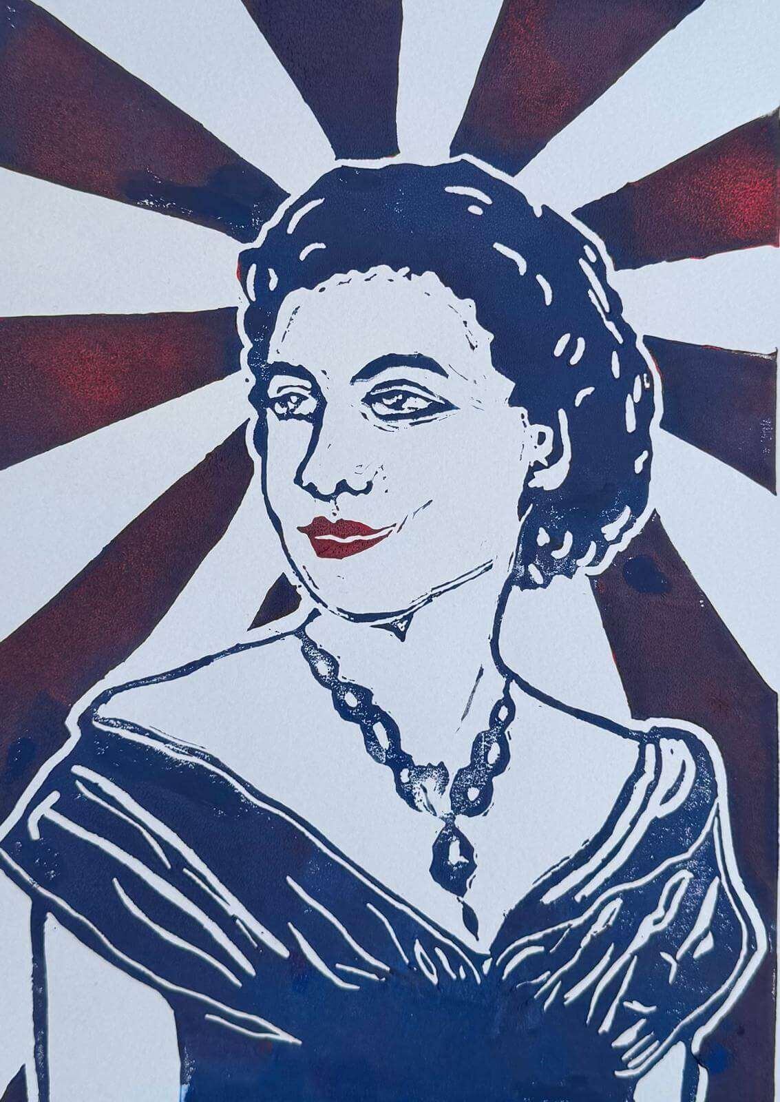 QUEENY I Linolschnitt - Sybille Stein 1