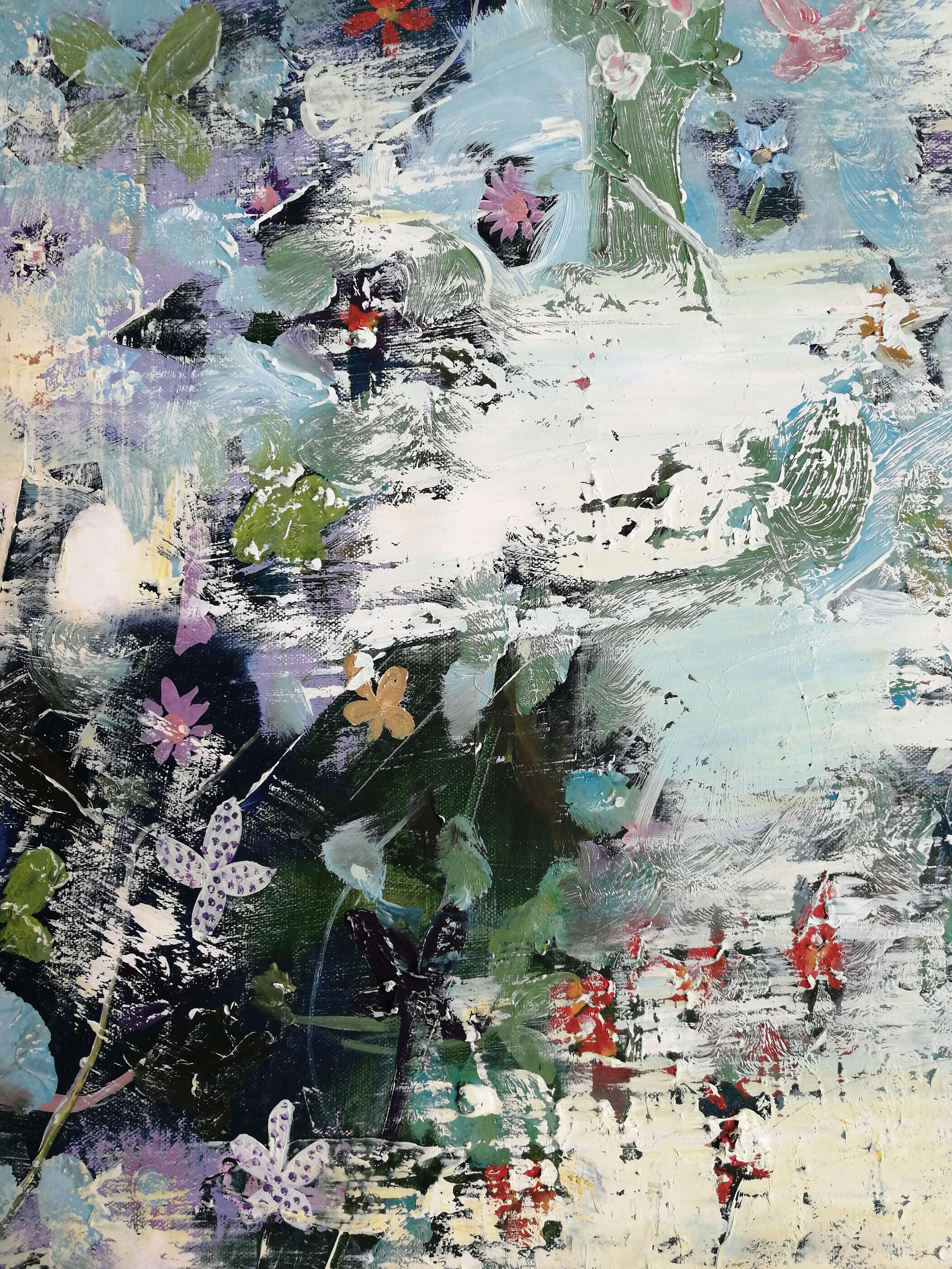 Abstraktes Bild mit Blumen - Christian Herzig 1