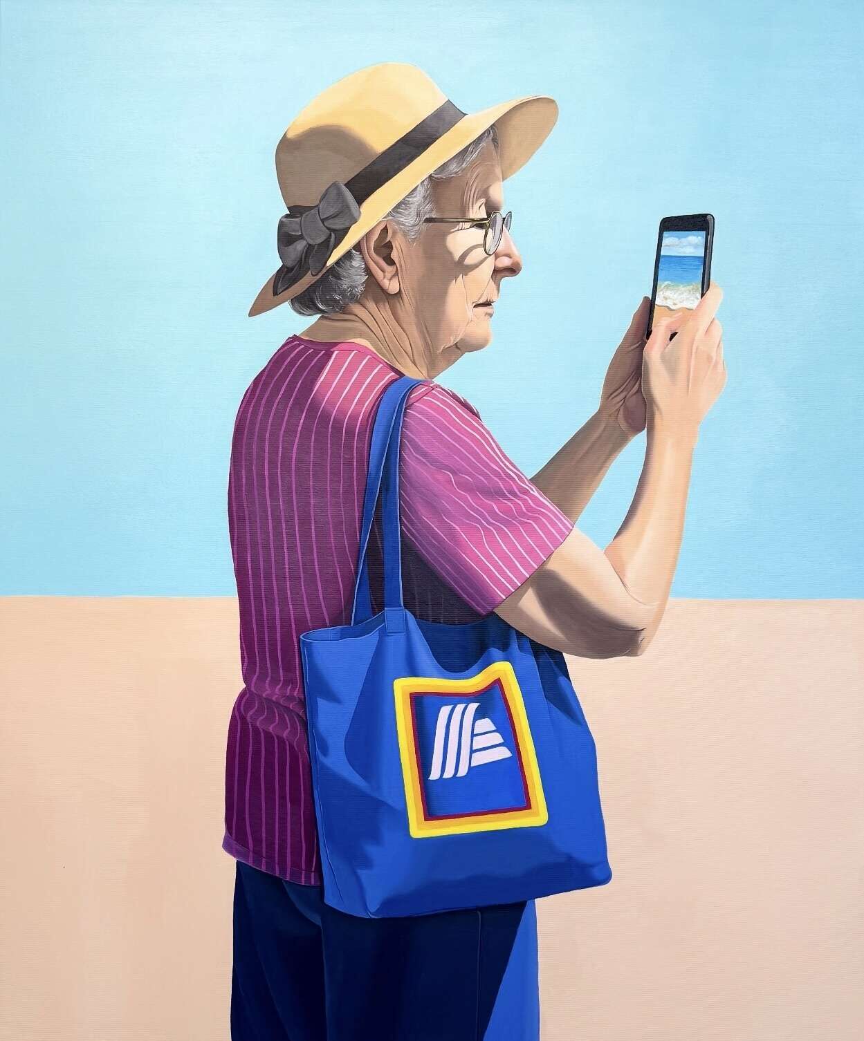 Dame in pink gestreiftem Oberteil - Julia Oleinicenko 1