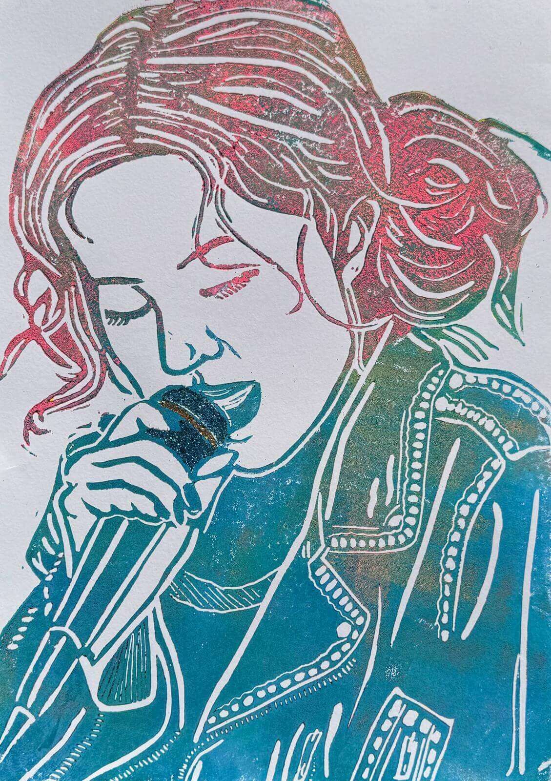 ROSE Linolschnitt 02 - Sybille Stein 1