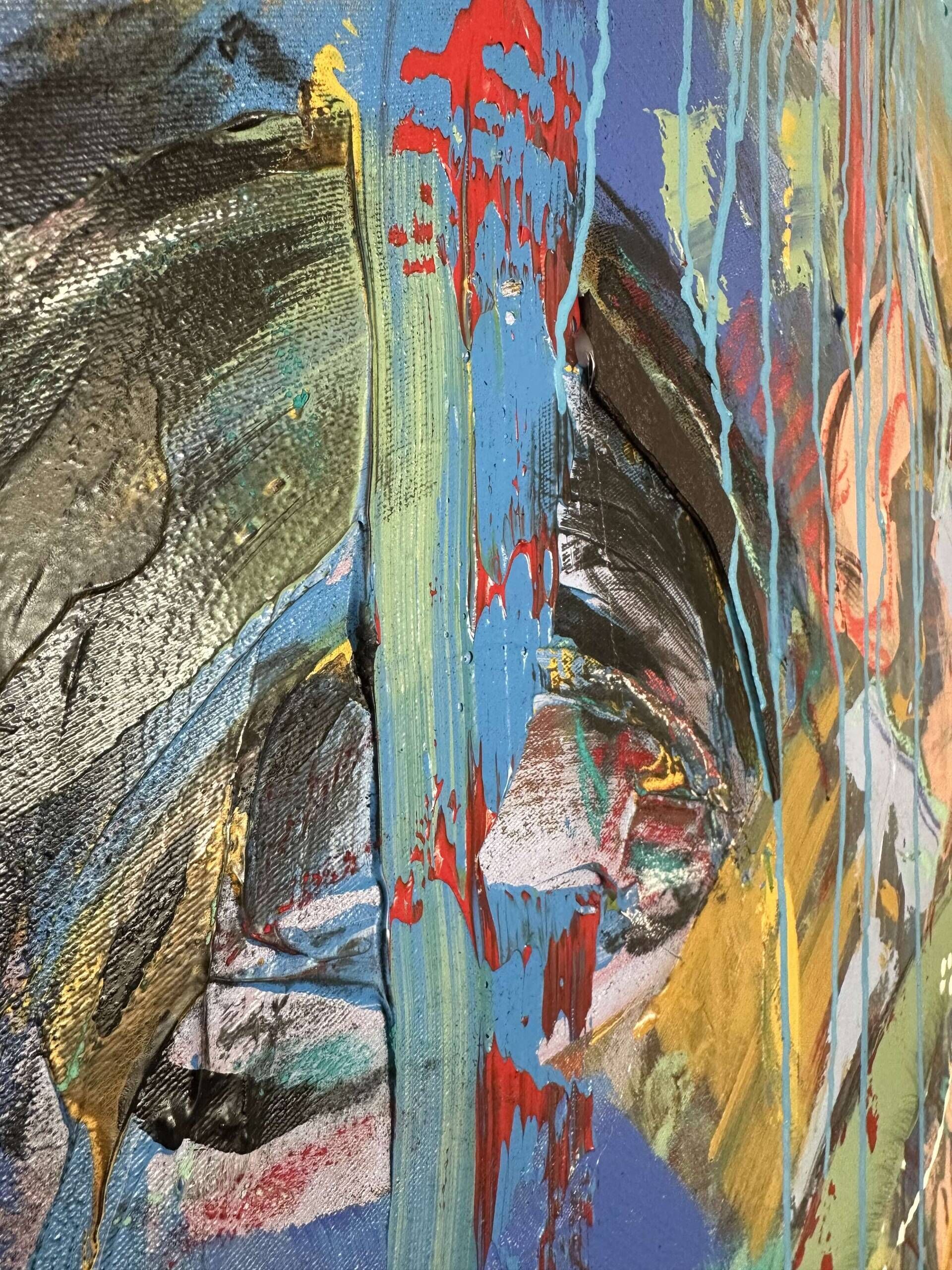 abstract portrait with black/ Blue stripes - Martin Collmann 2