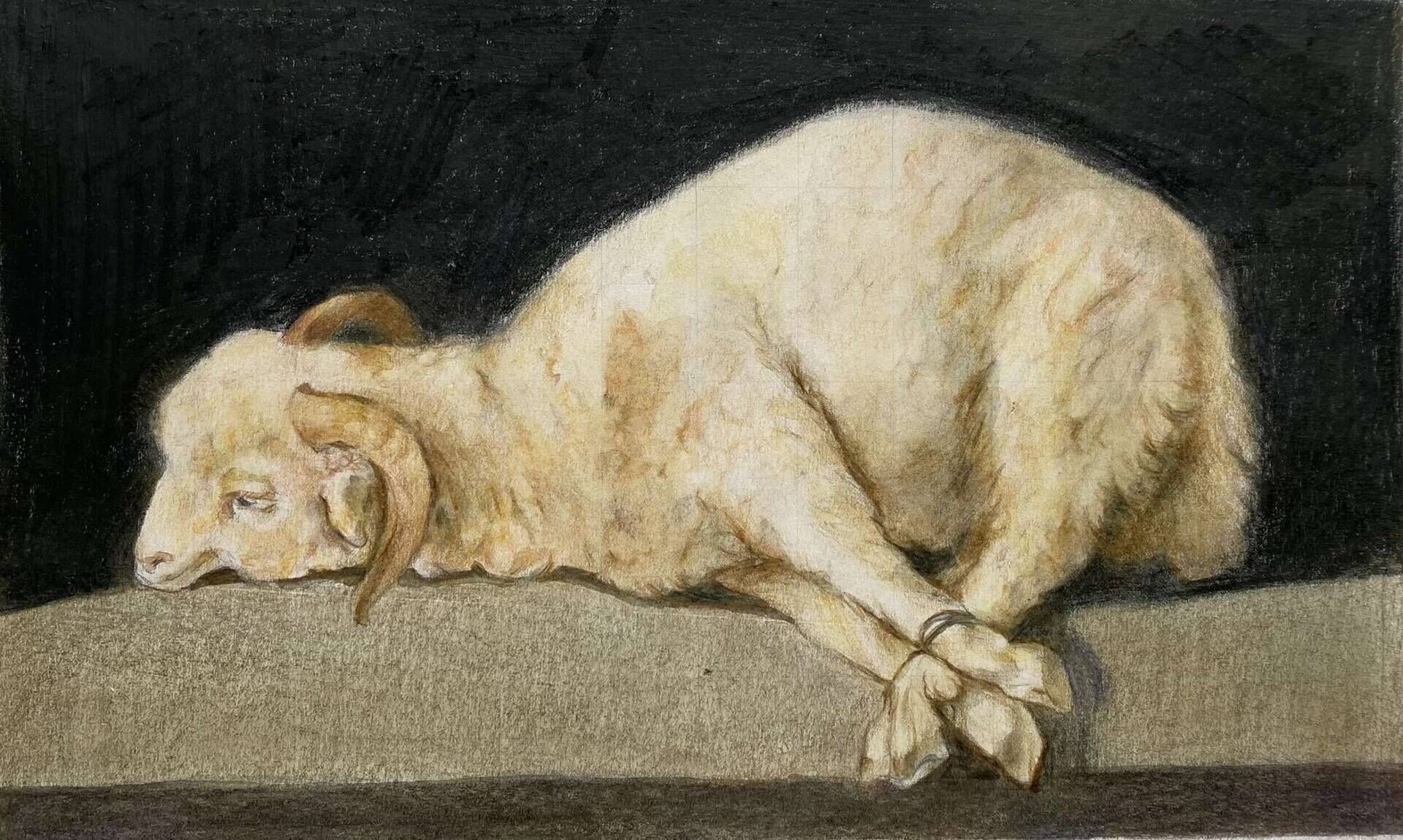 Copia de Agnus Dei, de Zurbarán - Livia Sandino 3
