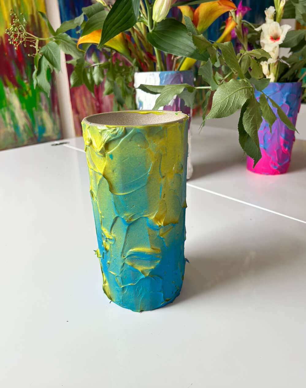 Vase - Gelb Blau (Studie) - Leonel Perez 2