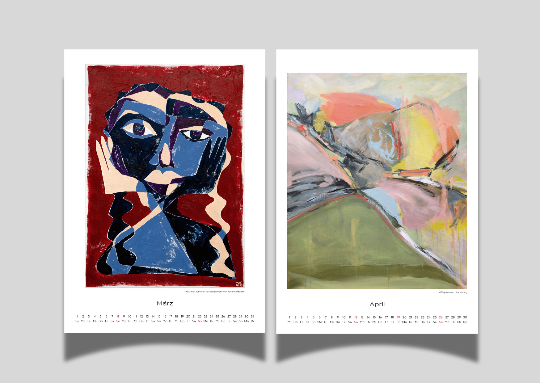 Kunstkalender 2026 A3 / A4 Hochformat 