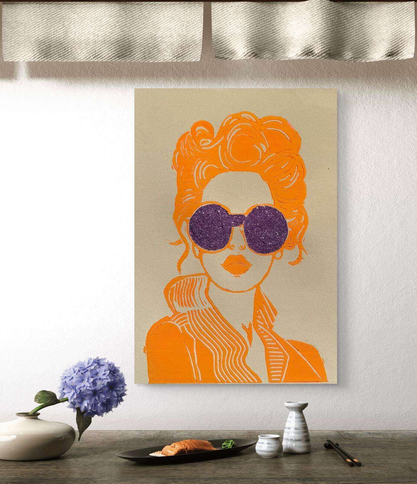 SOMMERGIRL VI Linoldruck - Sybille Stein 7