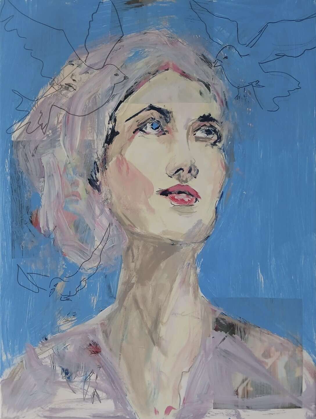 Portrait in blau - Kim Helbig 1