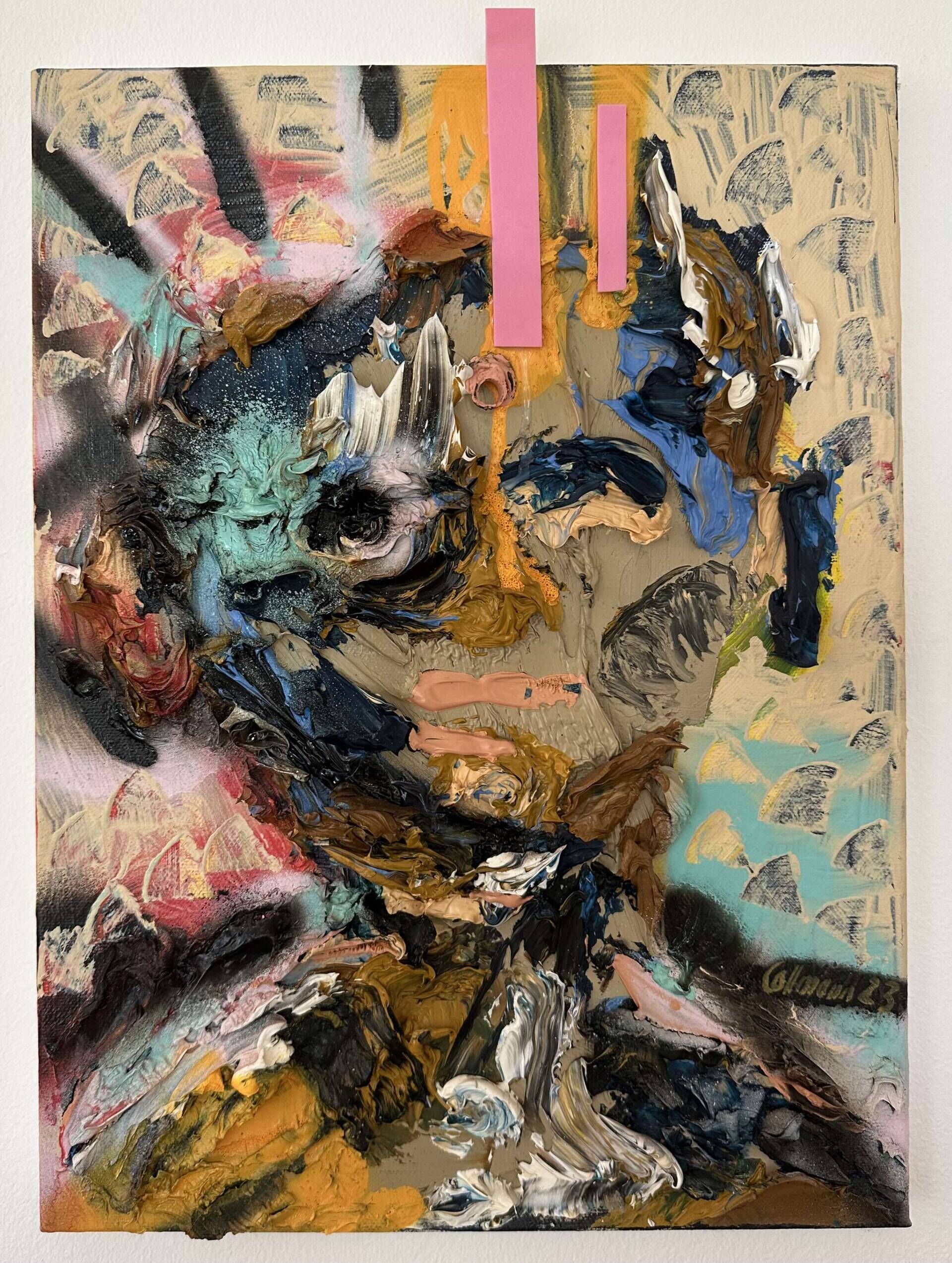 abstract face with pink stripes - Martin Collmann 1
