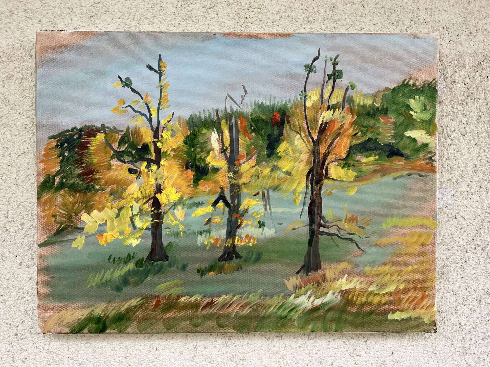 Dreier Bäume im Pötzleinsdorfer Schlosspark Plein Air - Judit Flamich 2