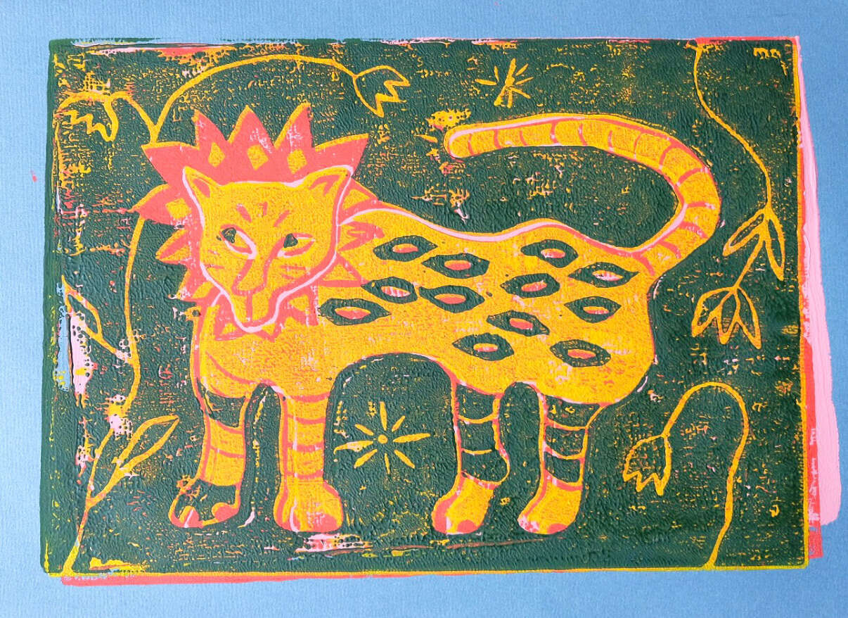 Löwe in Blumenwiese Nr. 1 - Anna Leisner 3