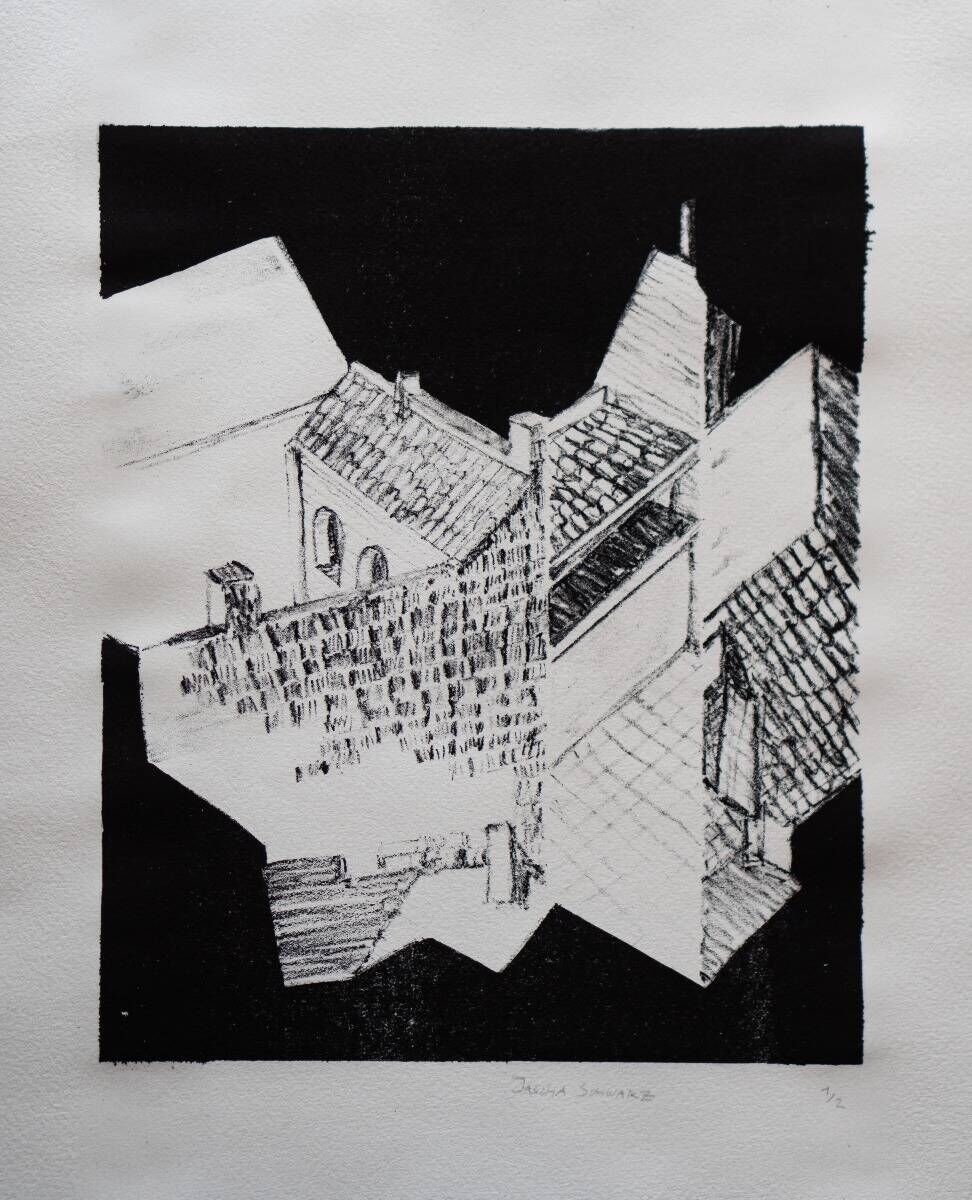 Stadt - Lithografie