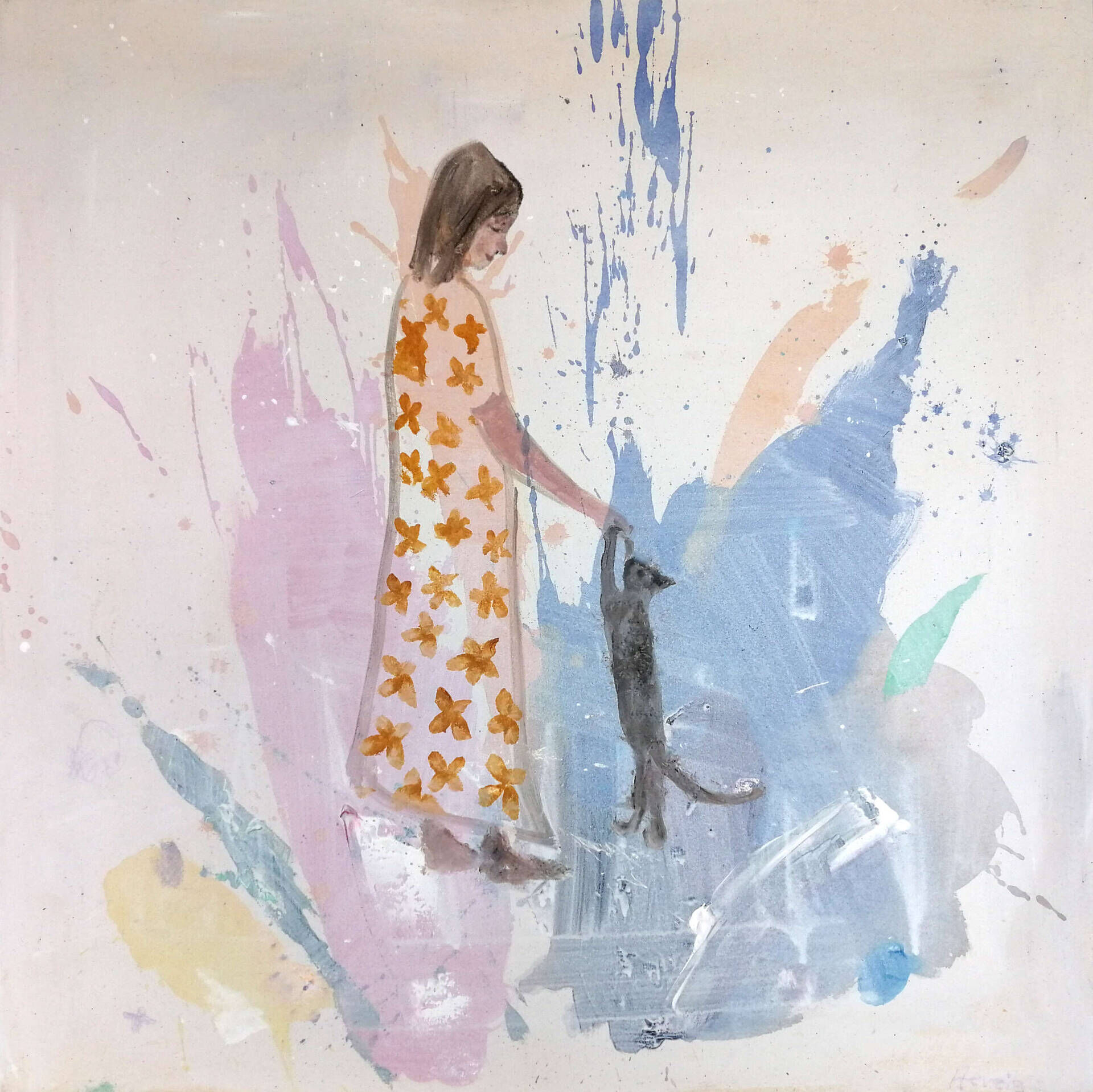 Frau mit Katze - Christian Herzig 1