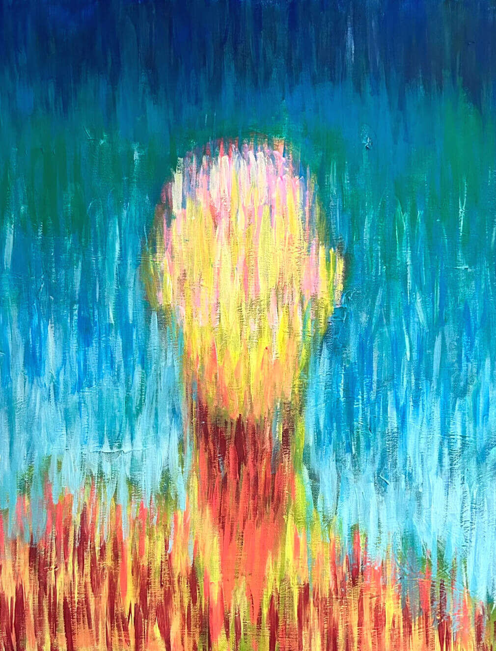 Portrait Blau und Gelb  - Leonel Perez 1