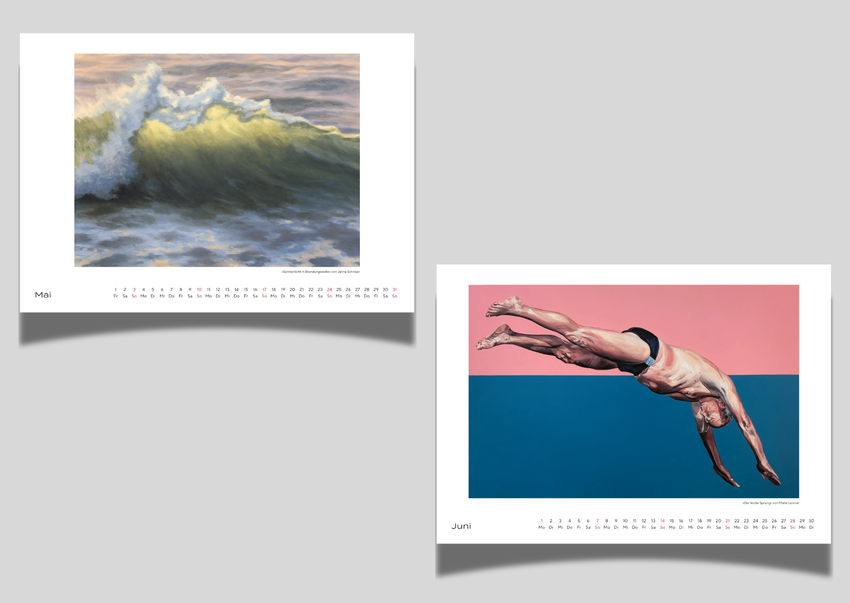 Kunstkalender 2026 A3 / A4 Querformat 